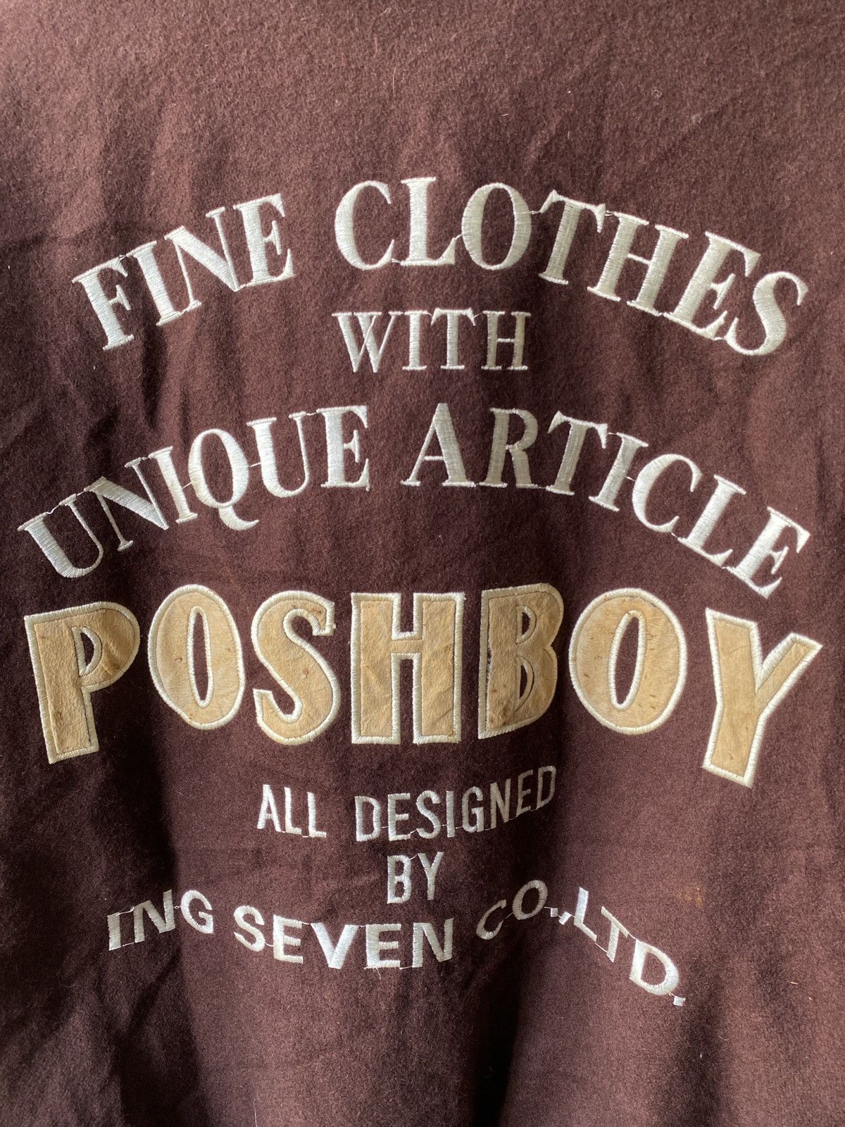 Japanese Brand F/W 1990 Posh Boy Reversible Wool Bomber Jacket Size US L / EU 52-54 / 3 - 12 Thumbnail