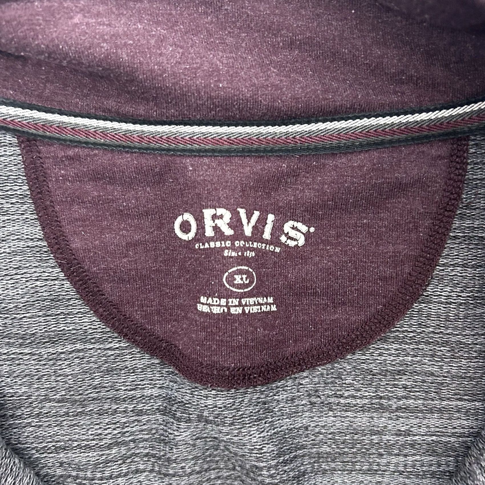 Orvis Orvis Long Sleeve 1/4 Quarter Zip Pullover Shirt Embroidered Logo Maroon XL Size US XL / EU 56 / 4 - 3 Thumbnail