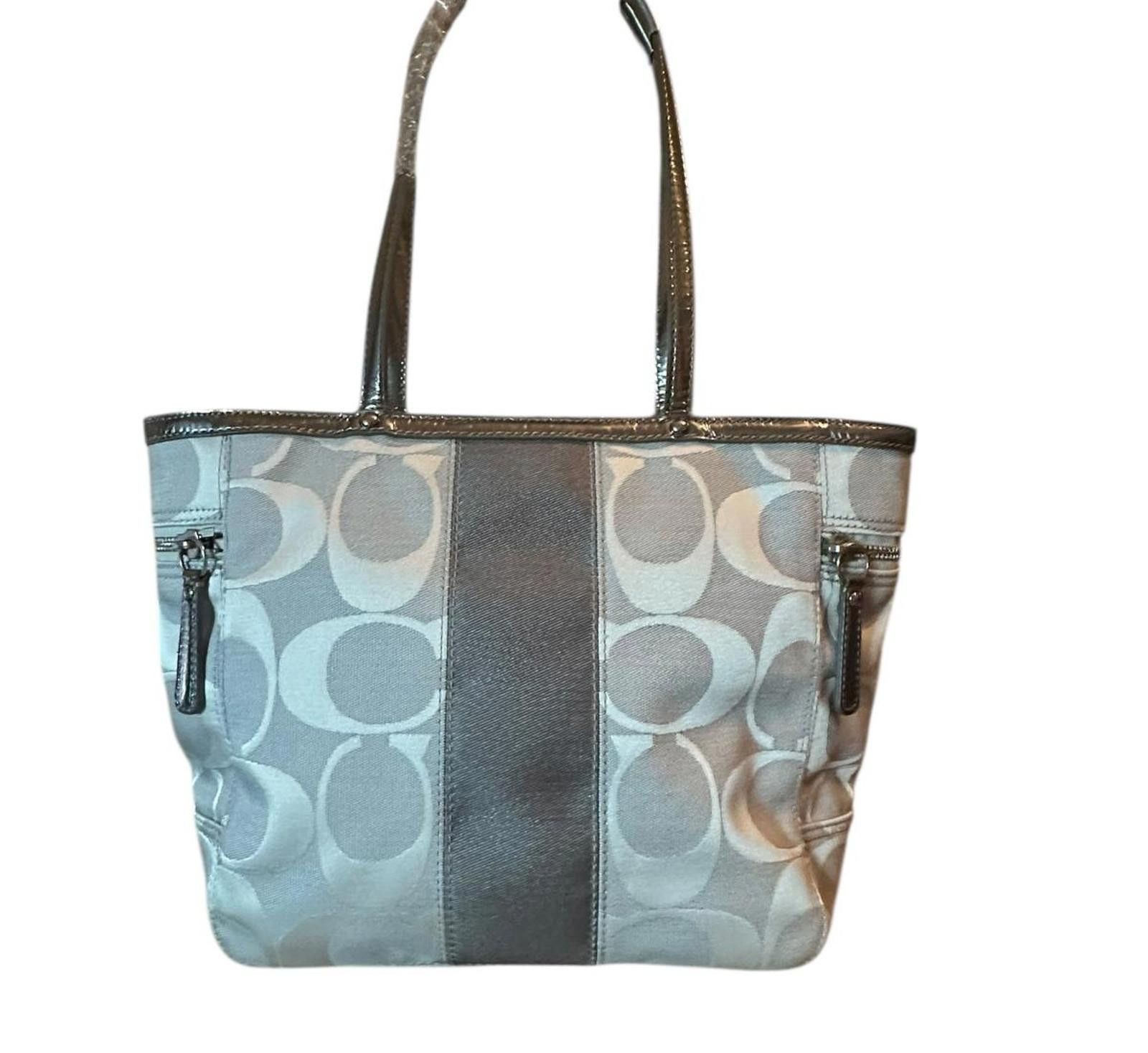 Coach Coach Signature Canvas Tote Gray Silver Stripe M0849-13280 Size ONE SIZE - 1 Thumbnail