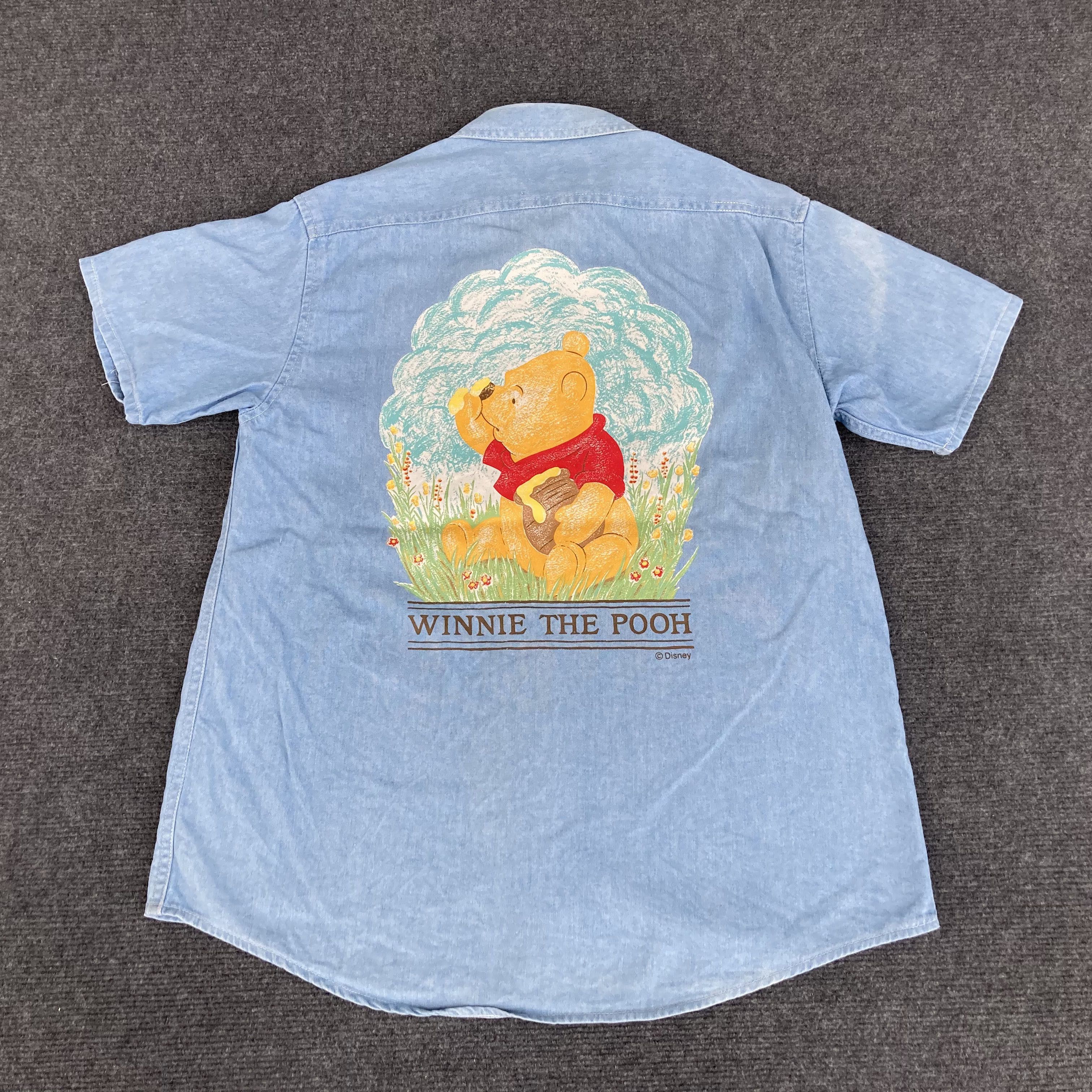 Disney × Vintage Vtg Winnie The Pooh Denim Collection Short Sleeve Shirt Size US S / EU 44-46 / 1 - 1 Thumbnail