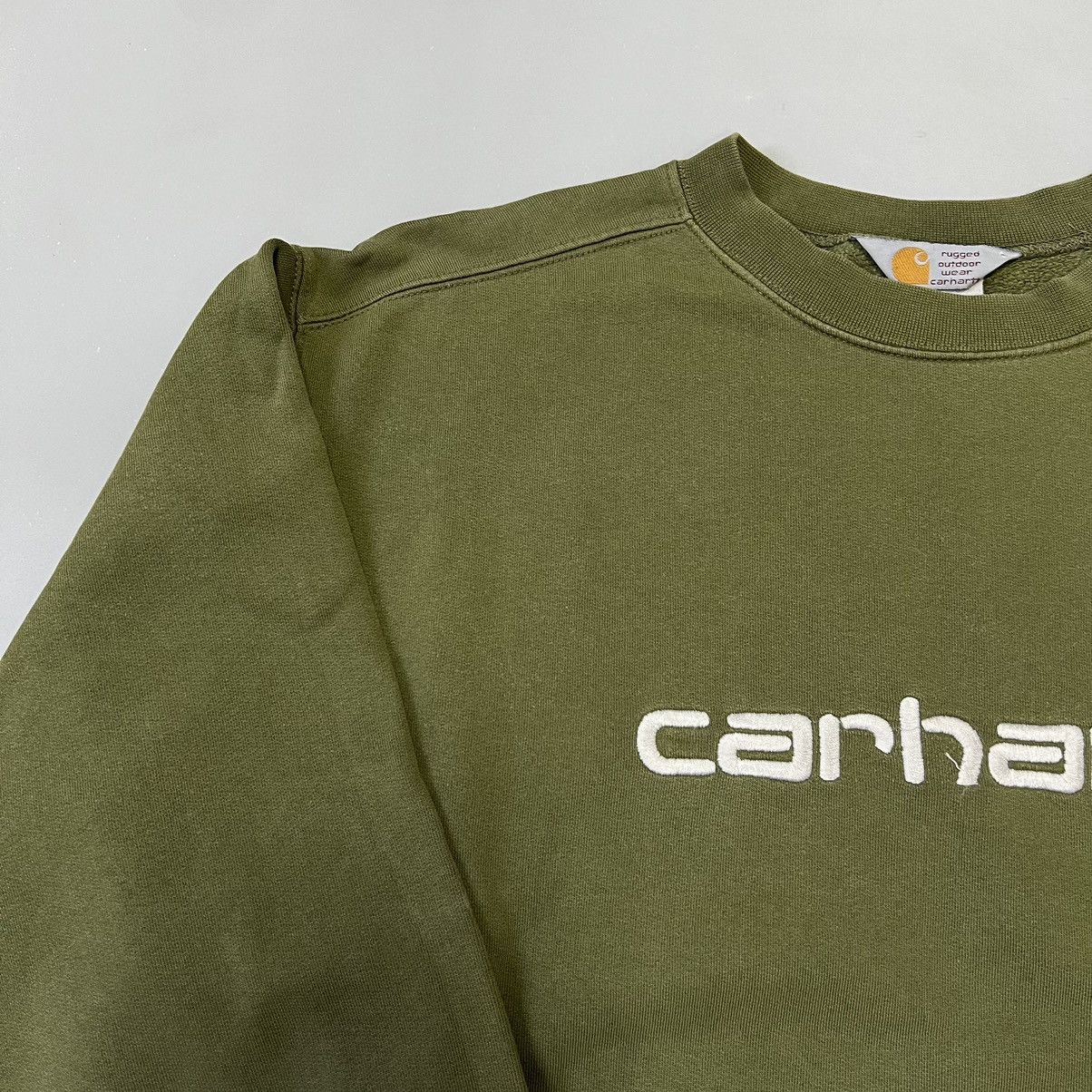 Carhartt × Carhartt Wip × Vintage Vintage Carhartt sweatshirt khaki big logo y2k Size US L / EU 52-54 / 3 - 3 Thumbnail