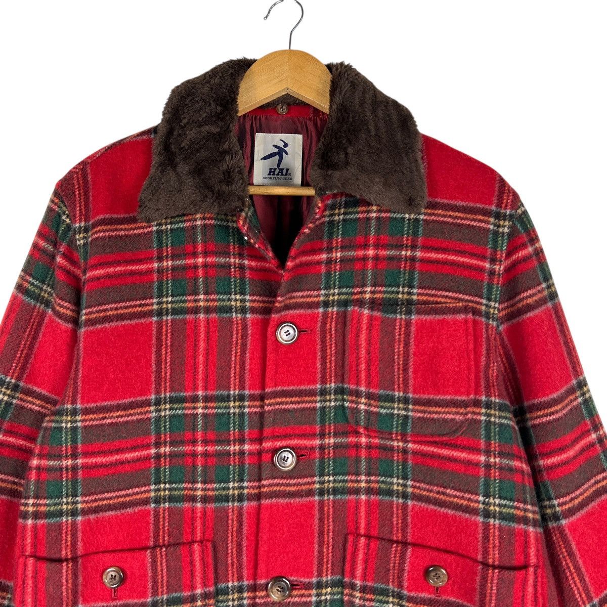 Hai Sporting Gear Hai Sporting Gear Tartan Wool Faux Fur Colar Crop Jacket Size US M / EU 48-50 / 2 - 5 Thumbnail