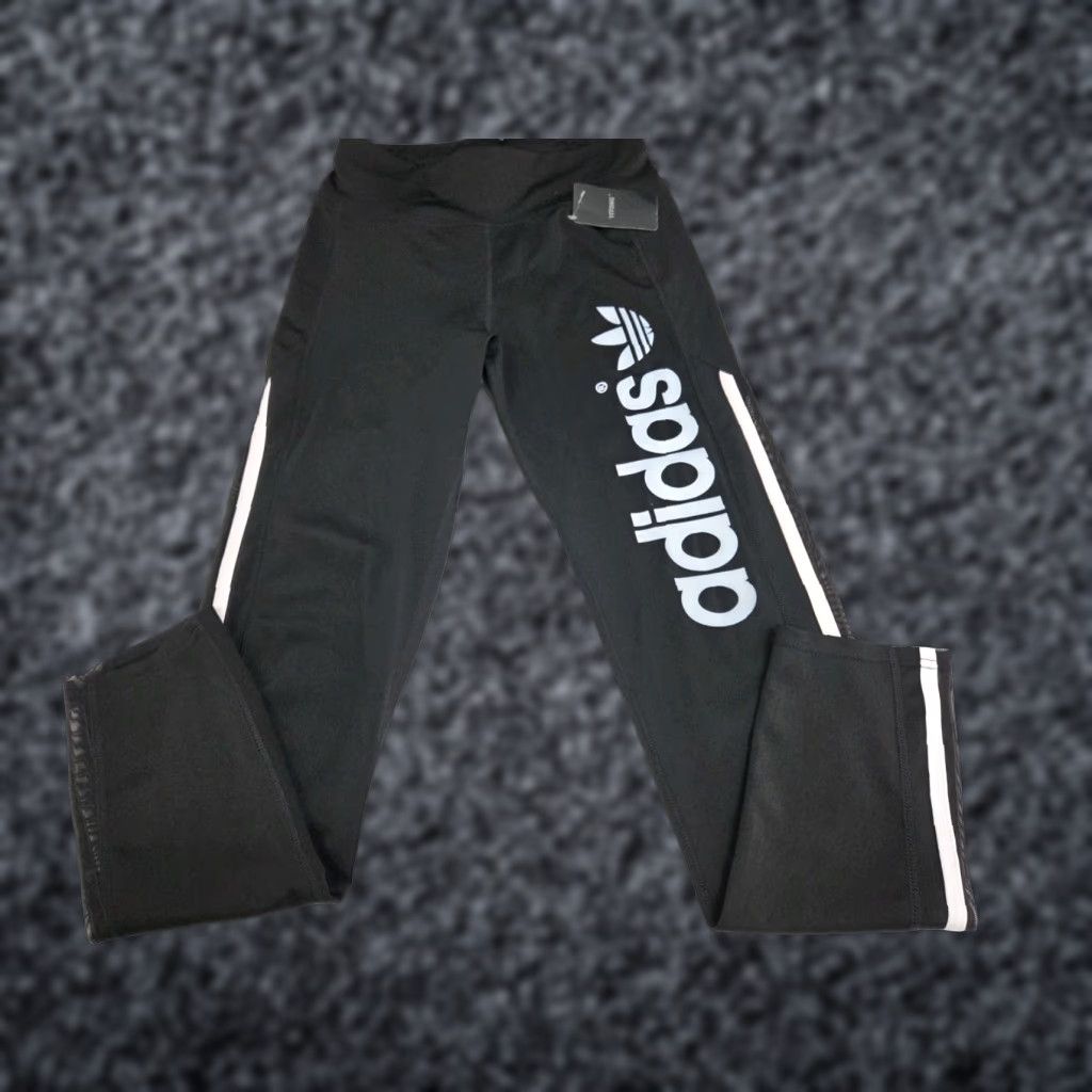 Adidas ADIDAS Leggings Womens 4 Way Stretch Striped Black S Slim Tapered Side Stripe Pull On Size 28" / US 6 / IT 42 - 1 Thumbnail