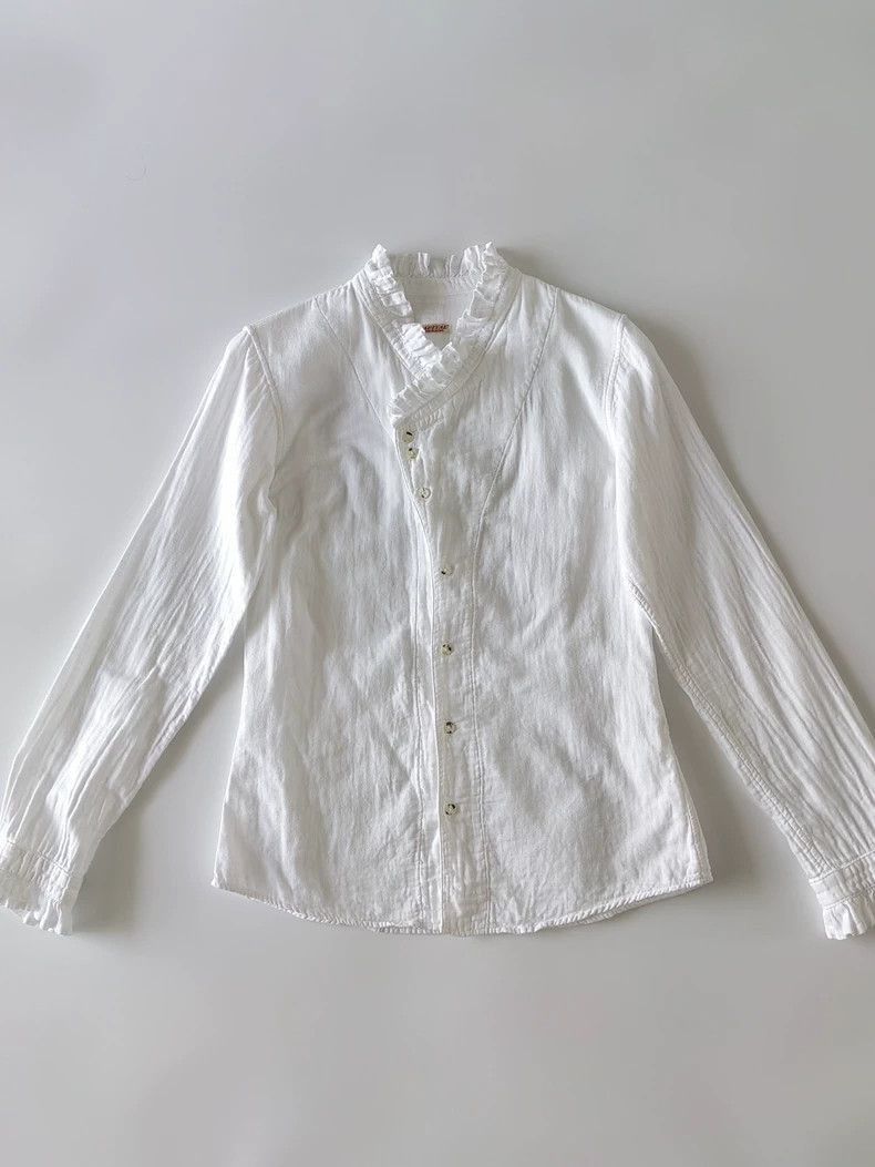Kapital White Cotton Long Sleeve Shirt for Women-2506 Size US M / EU 48-50 / 2 - 1 Thumbnail