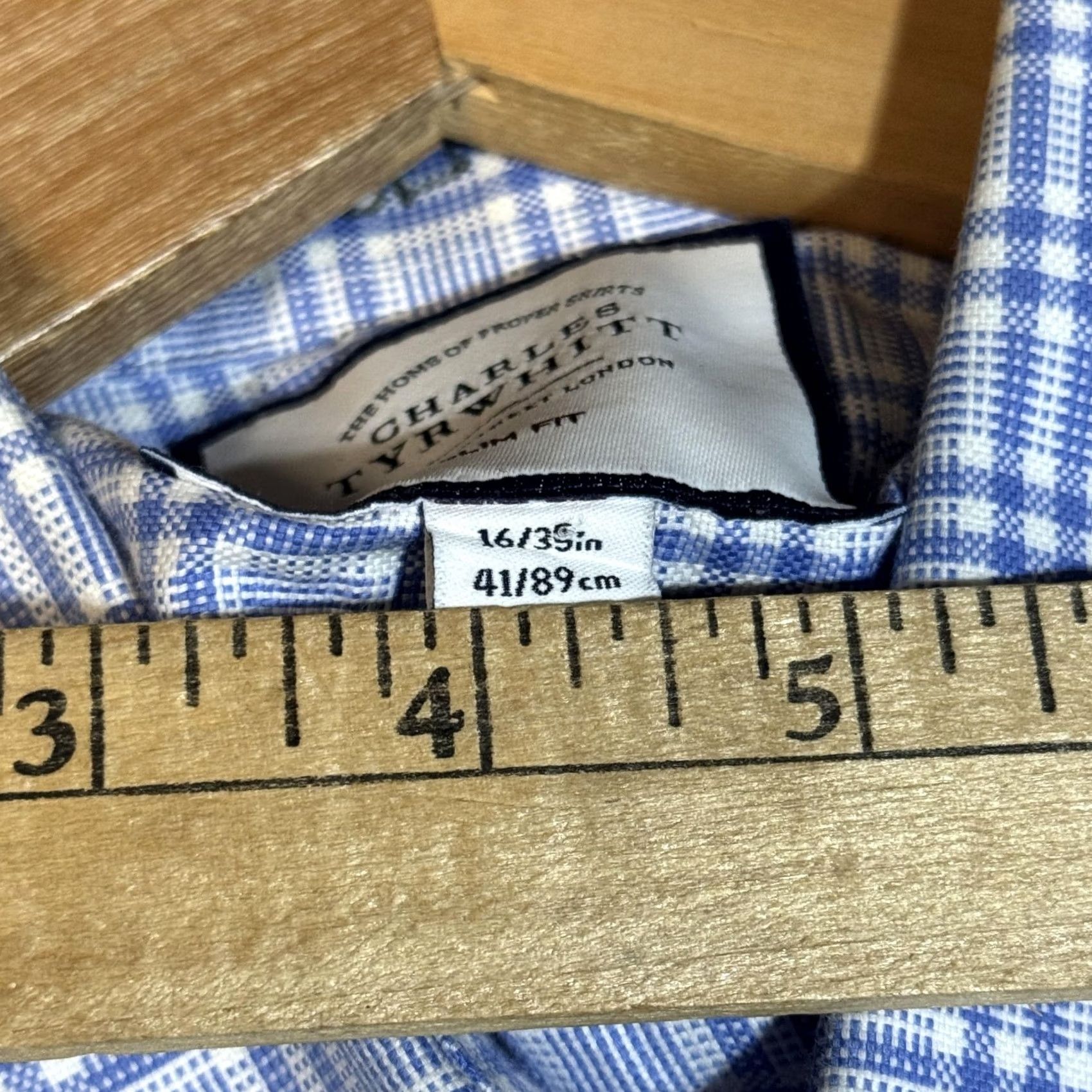 Charles Tyrwhitt Charles Tyrwhitt Shirt Mens 16 35 Blue White Plaid Slim Fit Button Down Cotton Dress Shirt Mens Size US L / EU 52-54 / 3 - 4 Thumbnail