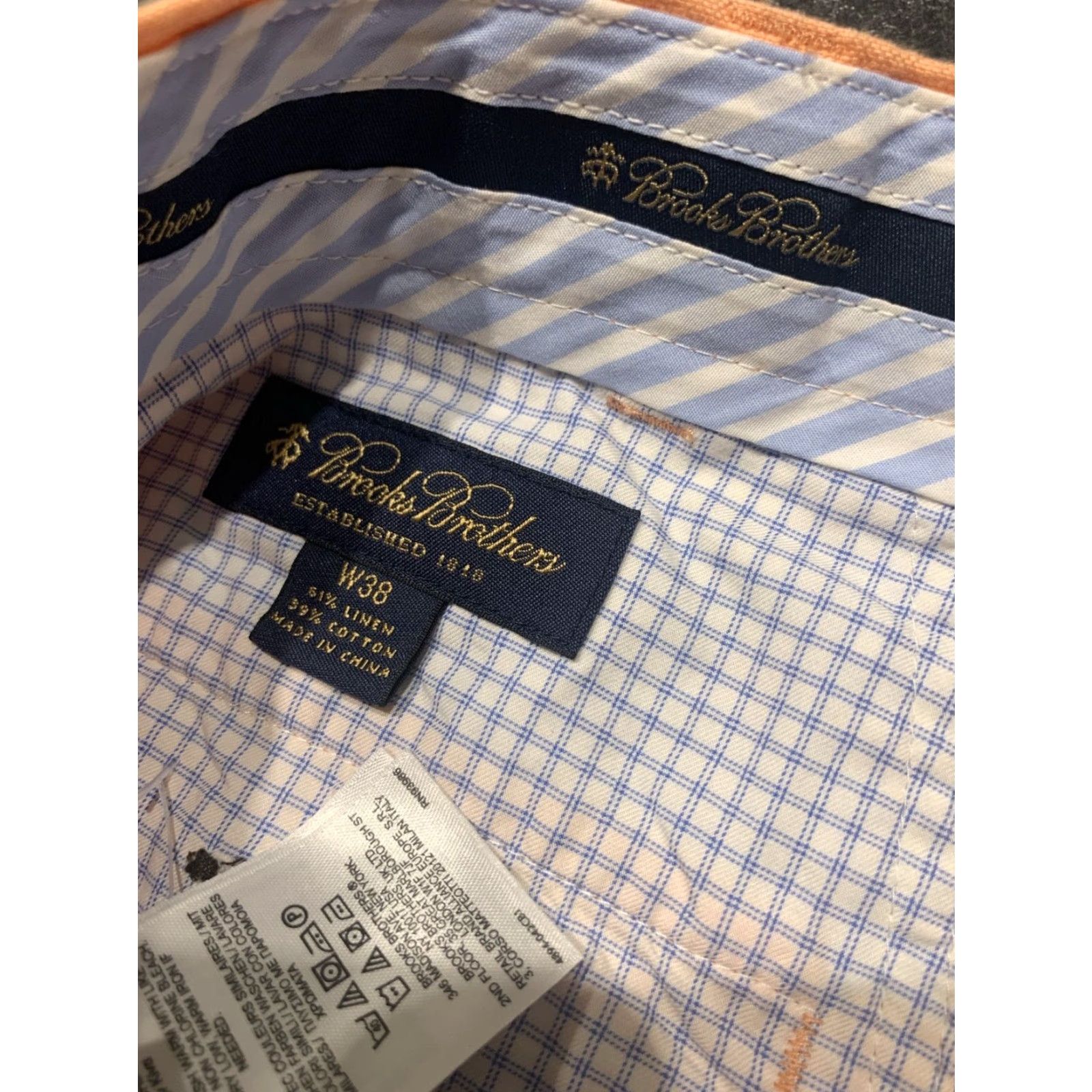 Brooks Brothers Brooks Brothers Irish Linen Bermuda Shorts Mens 38 Peach Size US 38 / EU 54 - 3 Thumbnail