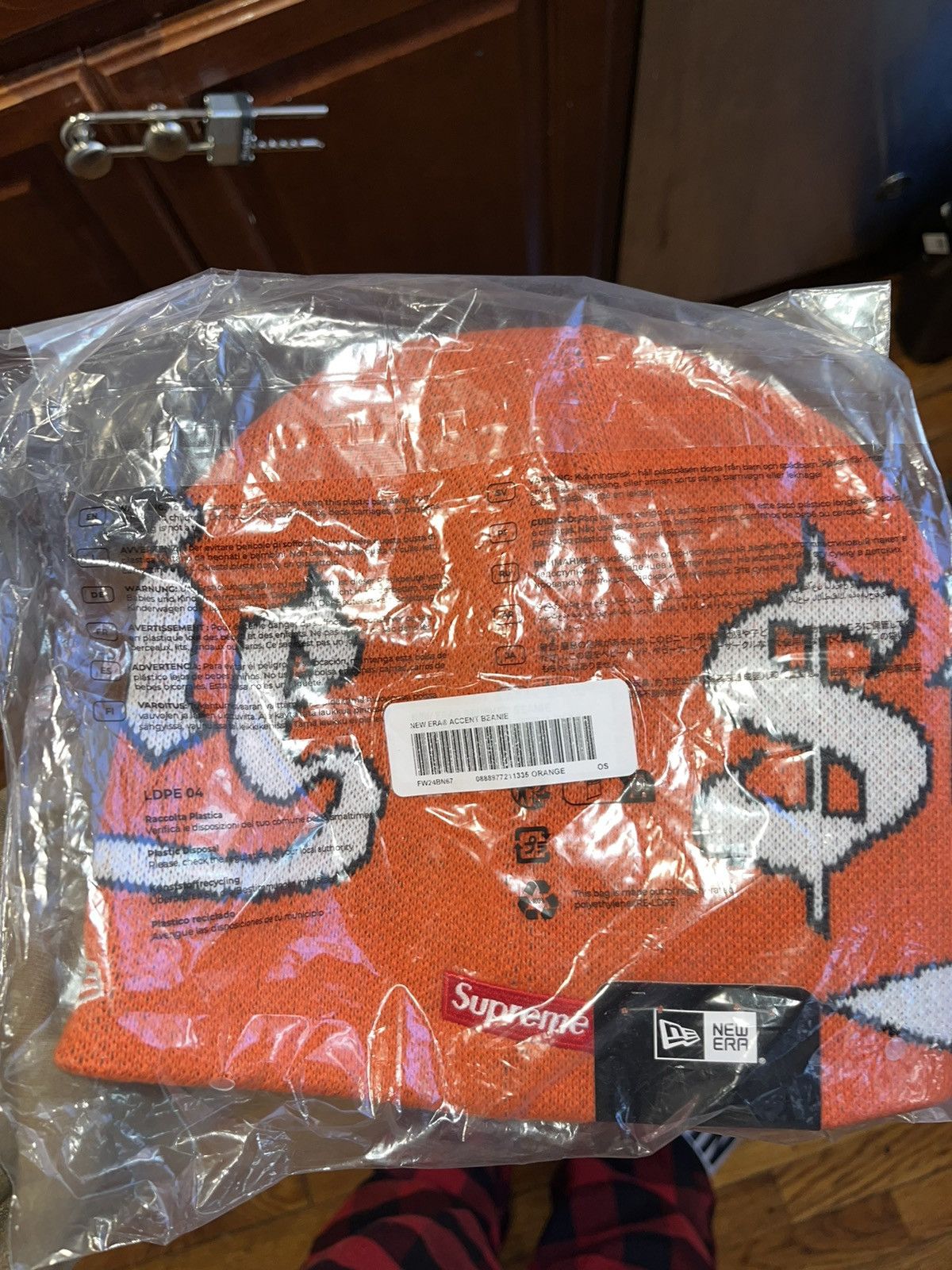 Supreme New era accent beanie orange FW 24