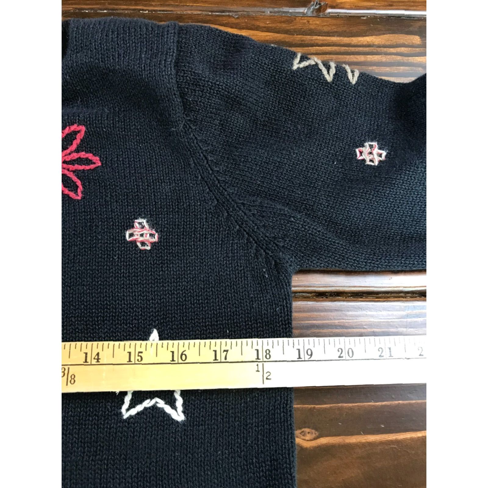 Vintage Christopher & Banks Cardigan Sweater Womens Small Black Hand Embroidered Size S / US 4 / IT 40 - 3 Thumbnail