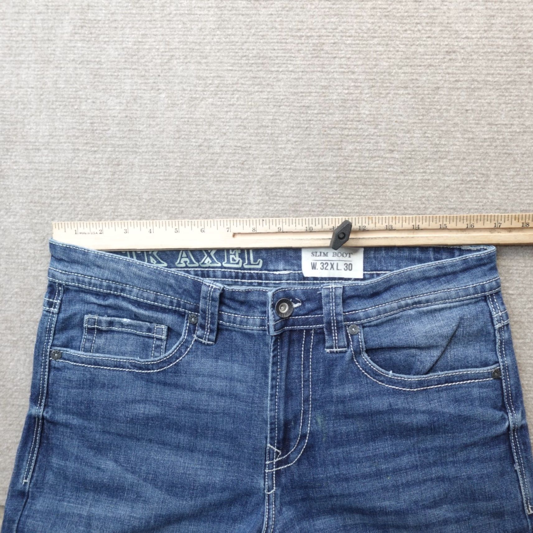 Vintage Axel Jeans Slim Bootcut 32 x 30 Blue Denim Cotton Blend Mens Pants Regular Inseam 30 Size US 32 / EU 48 - 5 Thumbnail