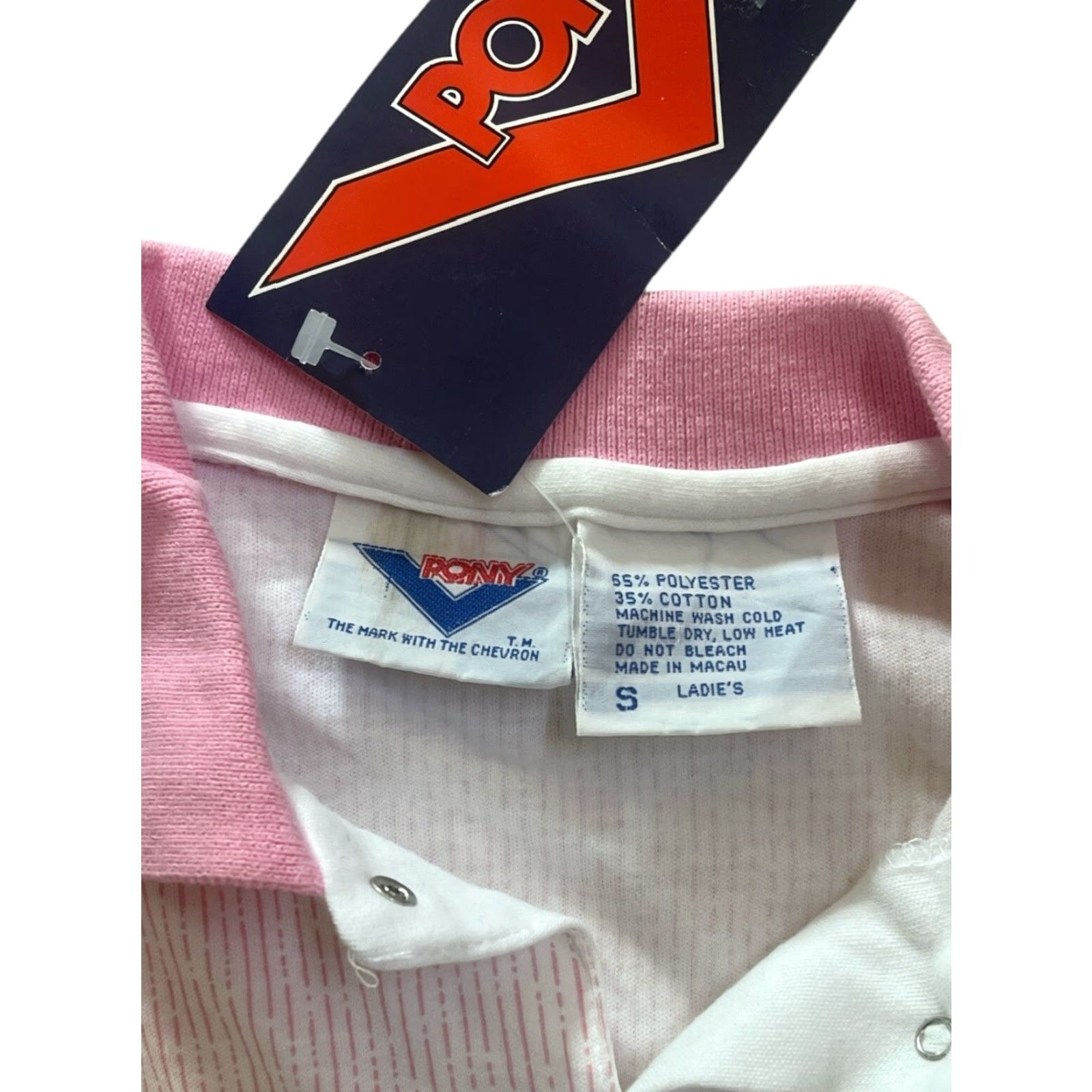 PONY VINTAGE PONY Polo Shirt Womens S Pink 80s NWT Deadstock Shirt Womens Pink 80s Vintage Size S / US 4 / IT 40 - 6 Thumbnail