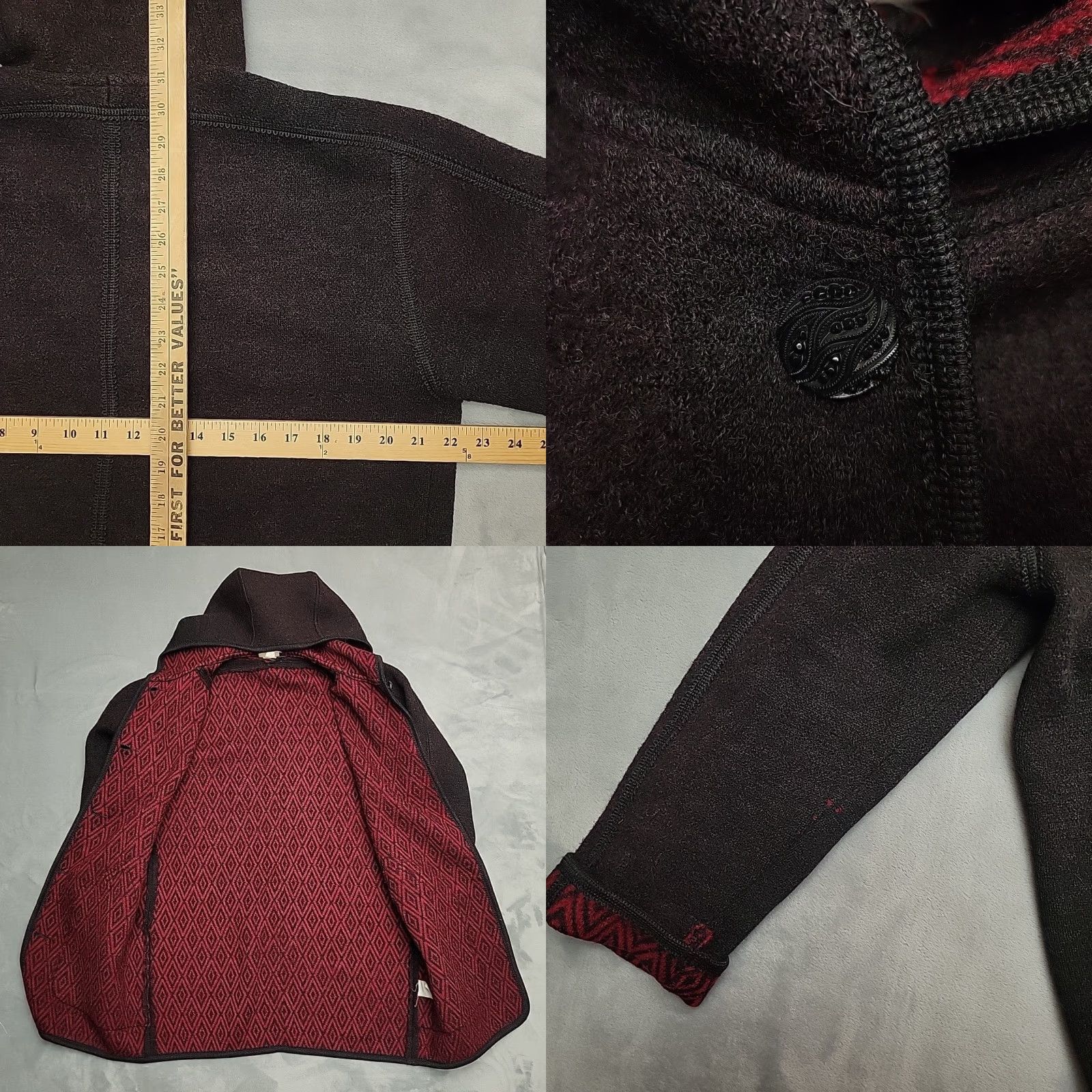 Vintage VINTAGE LL Bean Jacket Women M Gray Red Diamond Geometric Lining Wool Heritage Overcoat Pockets Long Sleeve Button Casual Outdoor USA American Size M / US 6-8 / IT 42-44 - 8 Thumbnail