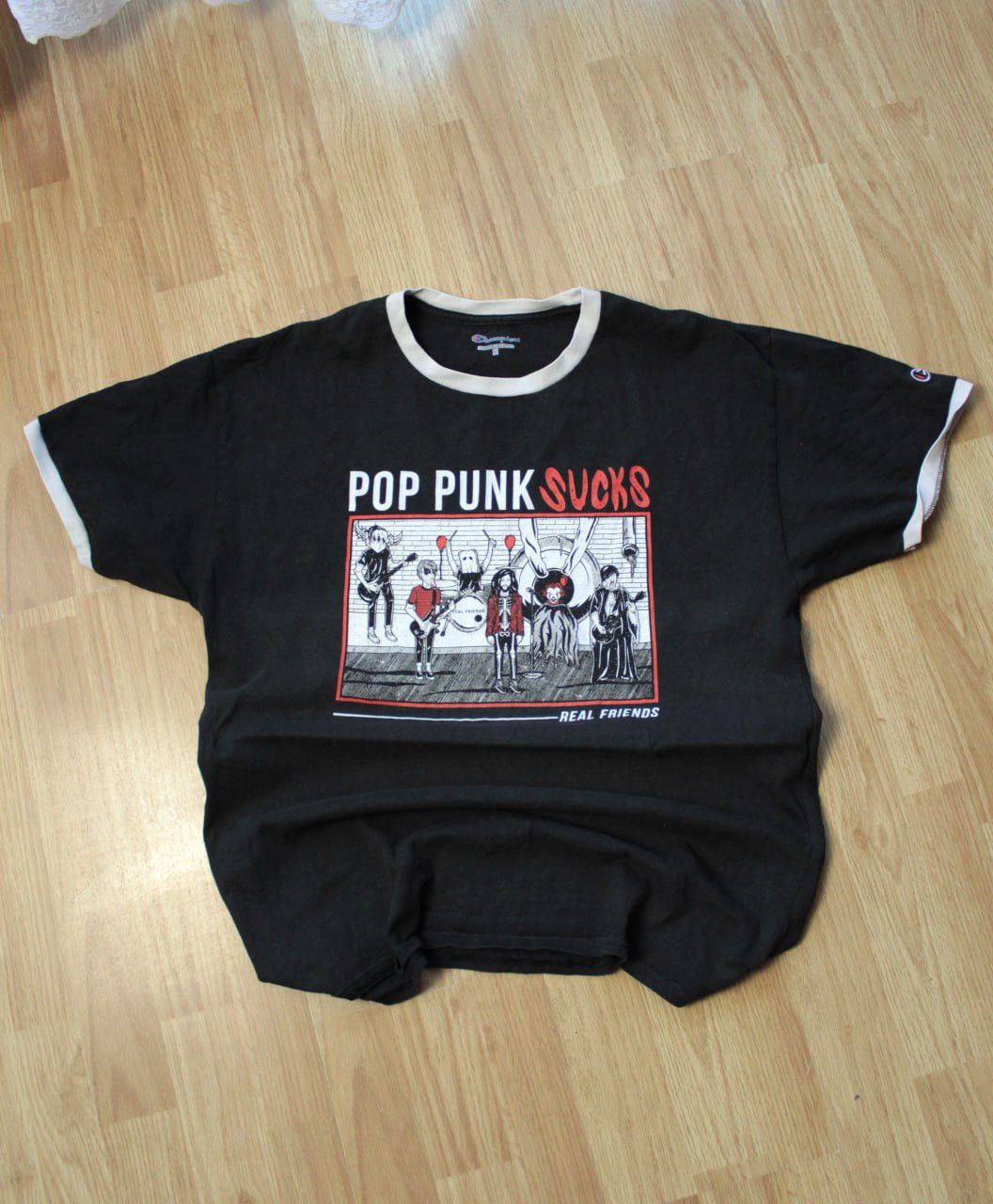 Champion 🔥 Vintage Real Friends Band Rock Champion T Shirt Streetwear Size US L / EU 52-54 / 3 - 1 Thumbnail