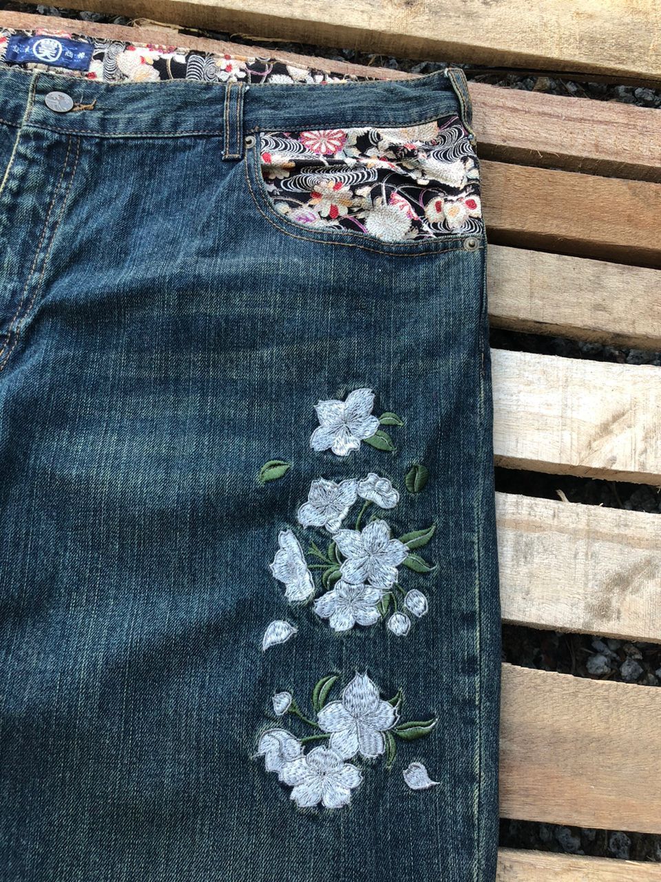 Japanese Brand Buden Koi Fish Dragon Embroidered Japanese Denim Jeans Size US 42 / EU 58 - 7 Thumbnail