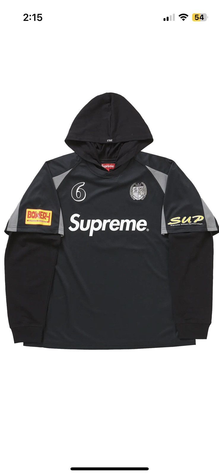 Supreme Supreme Hooded Soccer Jersey Black | Grailed
