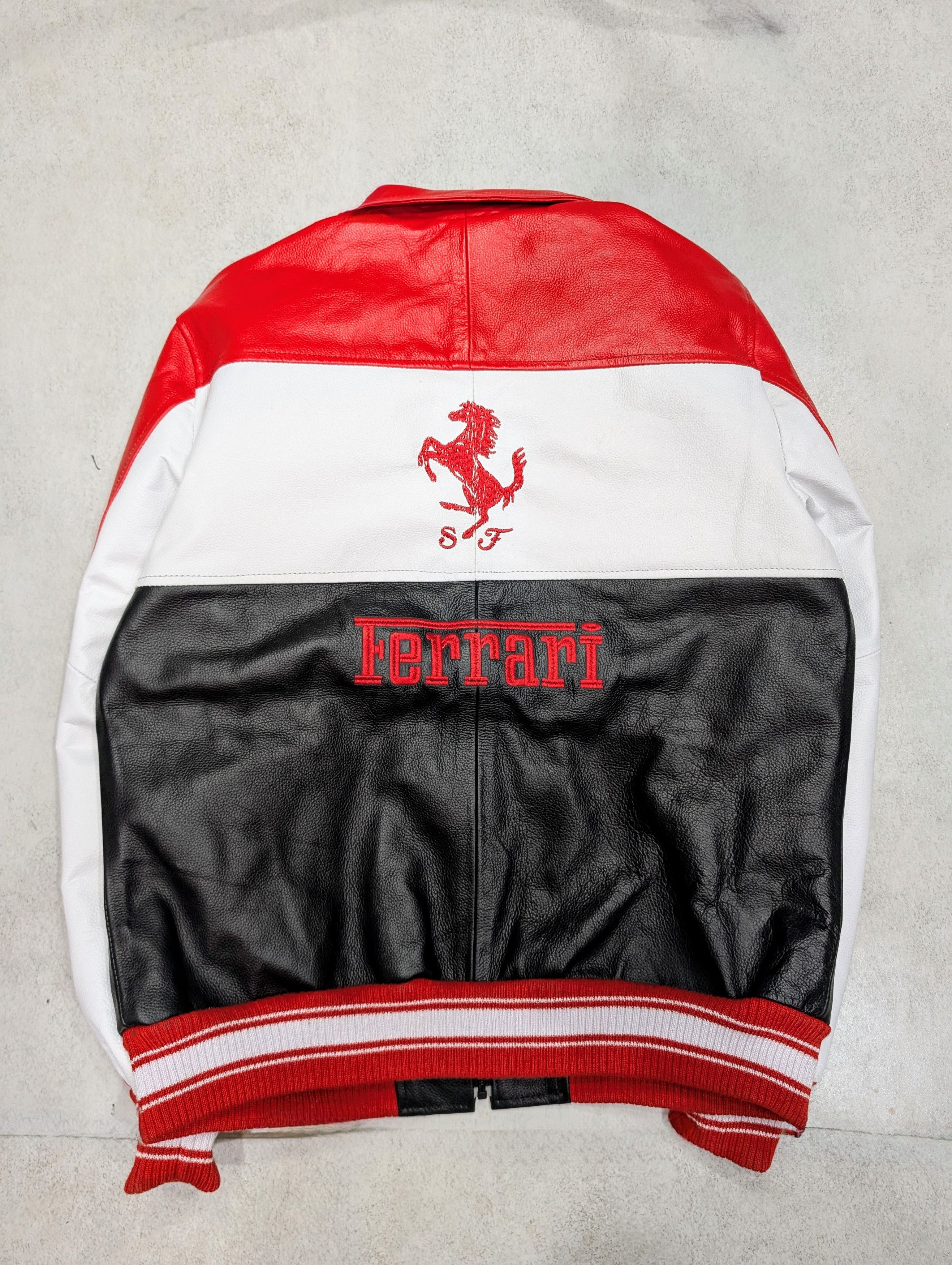 Ferrari 🔥 FERRARI 🔥 RACING LEATHER JACKET STREETWEAR Size US L / EU 52-54 / 3 - 4 Thumbnail