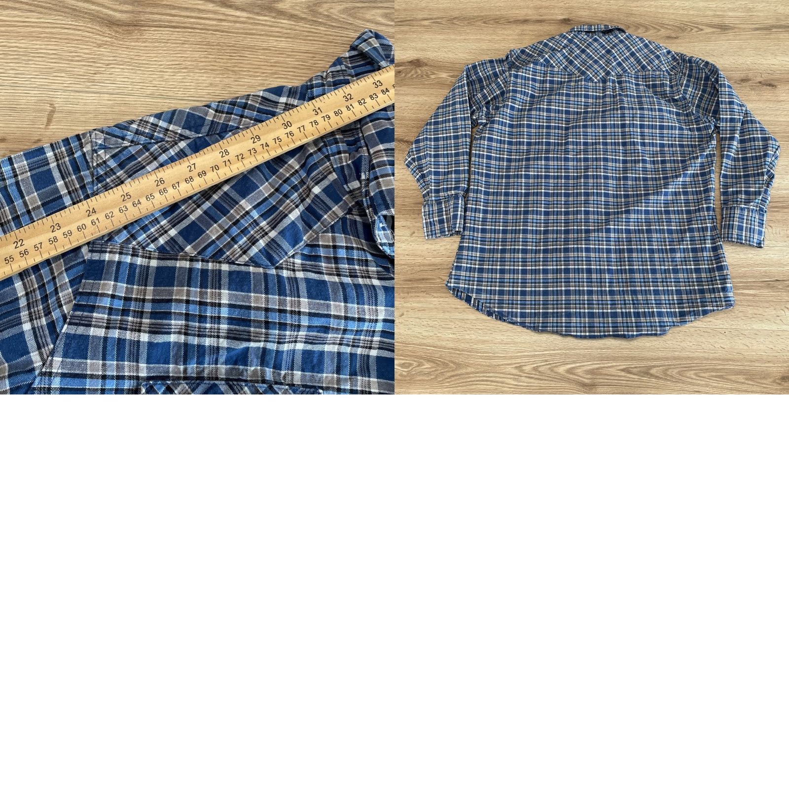 Wrangler VINTAGE Wrangler Button-Down Shirt Men 2XT Blue Plaid Pearl Snap Long Sleeve Big & Tall Mens Size US XXL / EU 58 / 5 - 8 Thumbnail