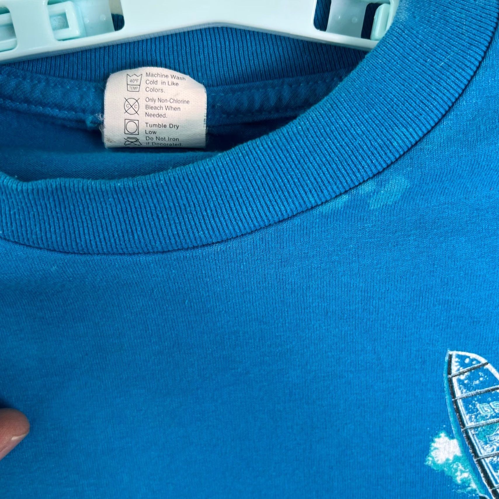 Vintage VINTAGE Little Brownie T-Shirt Men Adult M Blue Ride The Wave Graphic Surfing Wind Ocean Beach 90s Size US M / EU 48-50 / 2 - 4 Thumbnail