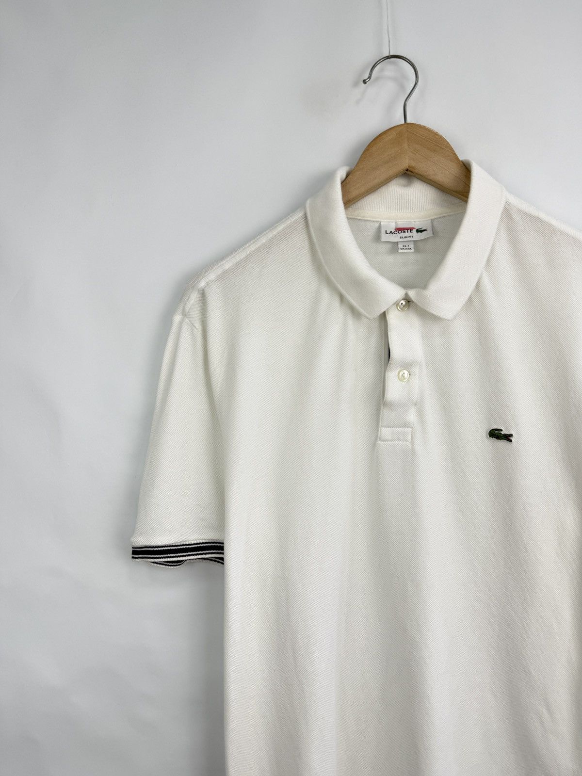 Lacoste 🇫🇷 Lacoste Polo T-Shirt Slim Fit Made In France Retro Rare Size US XXL / EU 58 / 5 - 3 Thumbnail