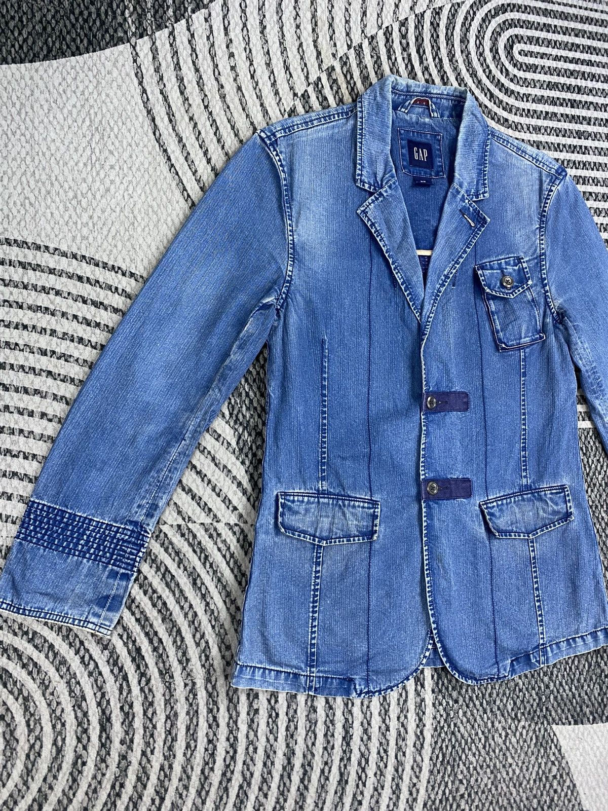 Gap Vintage Gap Denim Blue Wash Blazer Style Jacket Size US M / EU 48-50 / 2 - 3 Thumbnail