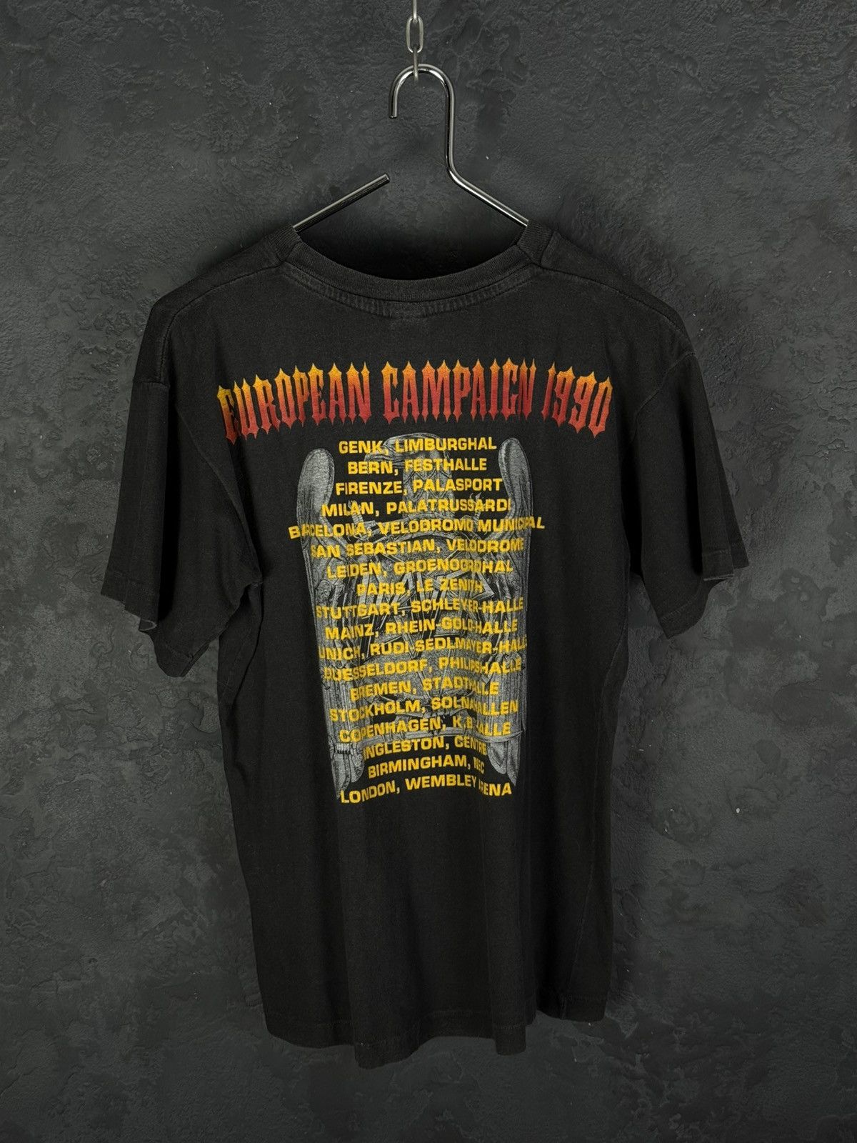 Vintage Vintage 1990 Slayer European Campaign Tour T-Shirt Size US M / EU 48-50 / 2 - 7 Thumbnail