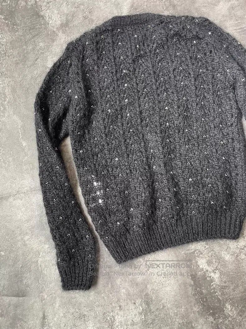 Saint Laurent Paris Saint Laurent Paris Cutout Crystal Knit Sweater Size US S / EU 44-46 / 1 - 7 Thumbnail