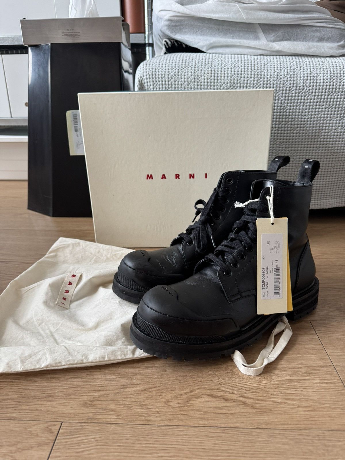 Marni Marni Leather Combat Boots Size 43 Size US 10 / EU 43 - 1 Thumbnail