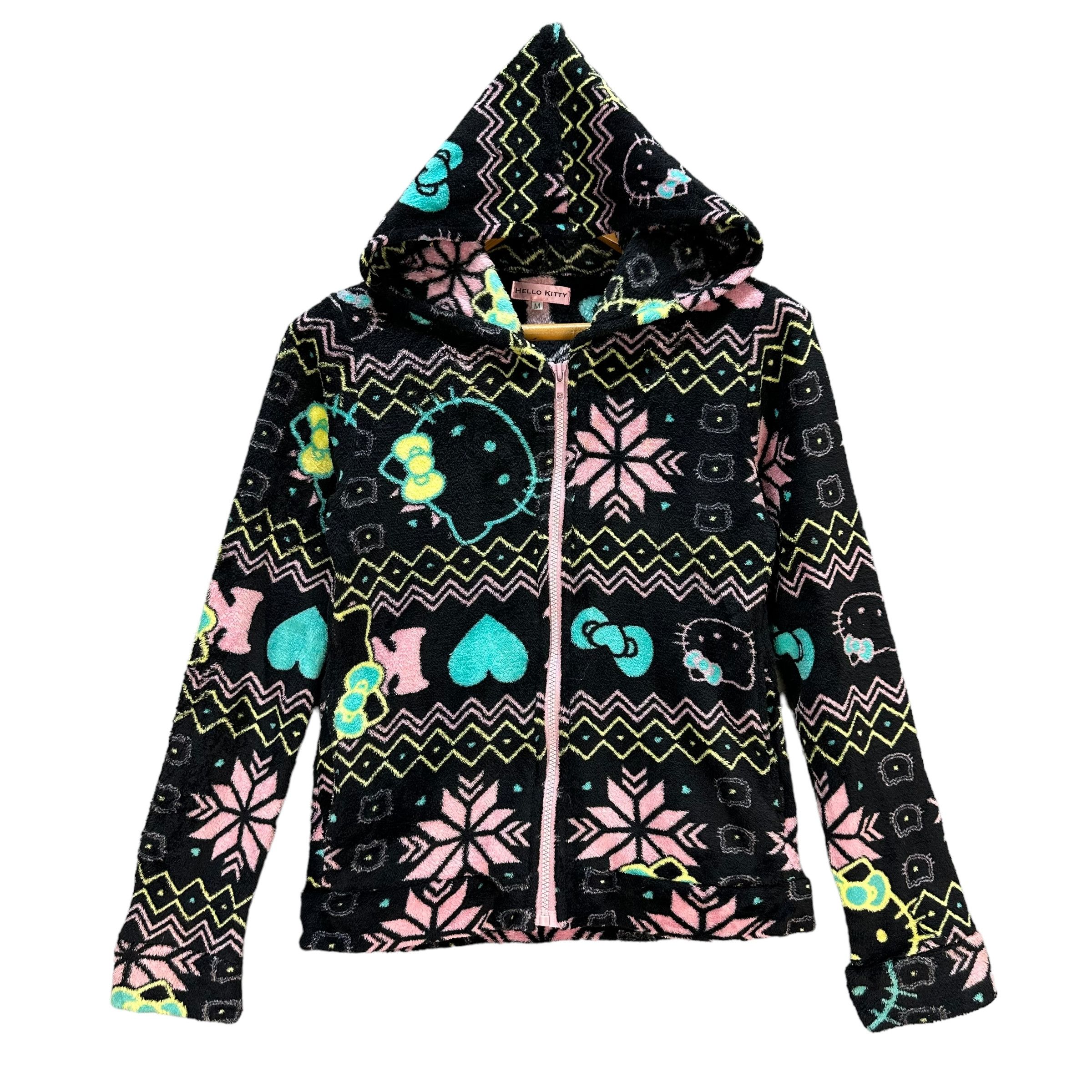 Japanese Brand HELLO KITTY Fullprint Fleece Zipper Hoodies Youth M #A3-0057 Size M / US 6-8 / IT 42-44 - 1 Thumbnail