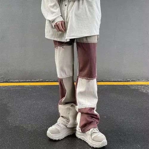 Japanese Brand Y2K Patchwork Grunge Baggy Trousers Jeans Streetwear Size US 34 / EU 50 - 3 Thumbnail