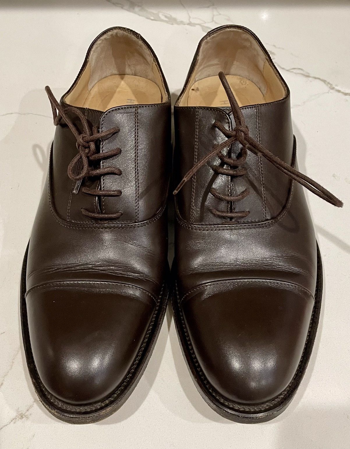 Helmut Lang × Vintage Gently used Real HELMUT LANG brown Leather Derby withToe Cap Size US 7 / EU 40 - 4 Thumbnail