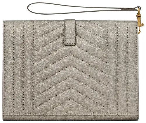 Saint Laurent Paris o1bcso1str0225 Size:OS/Envelope Flap Pouch in Grey Size ONE SIZE - 2 Thumbnail