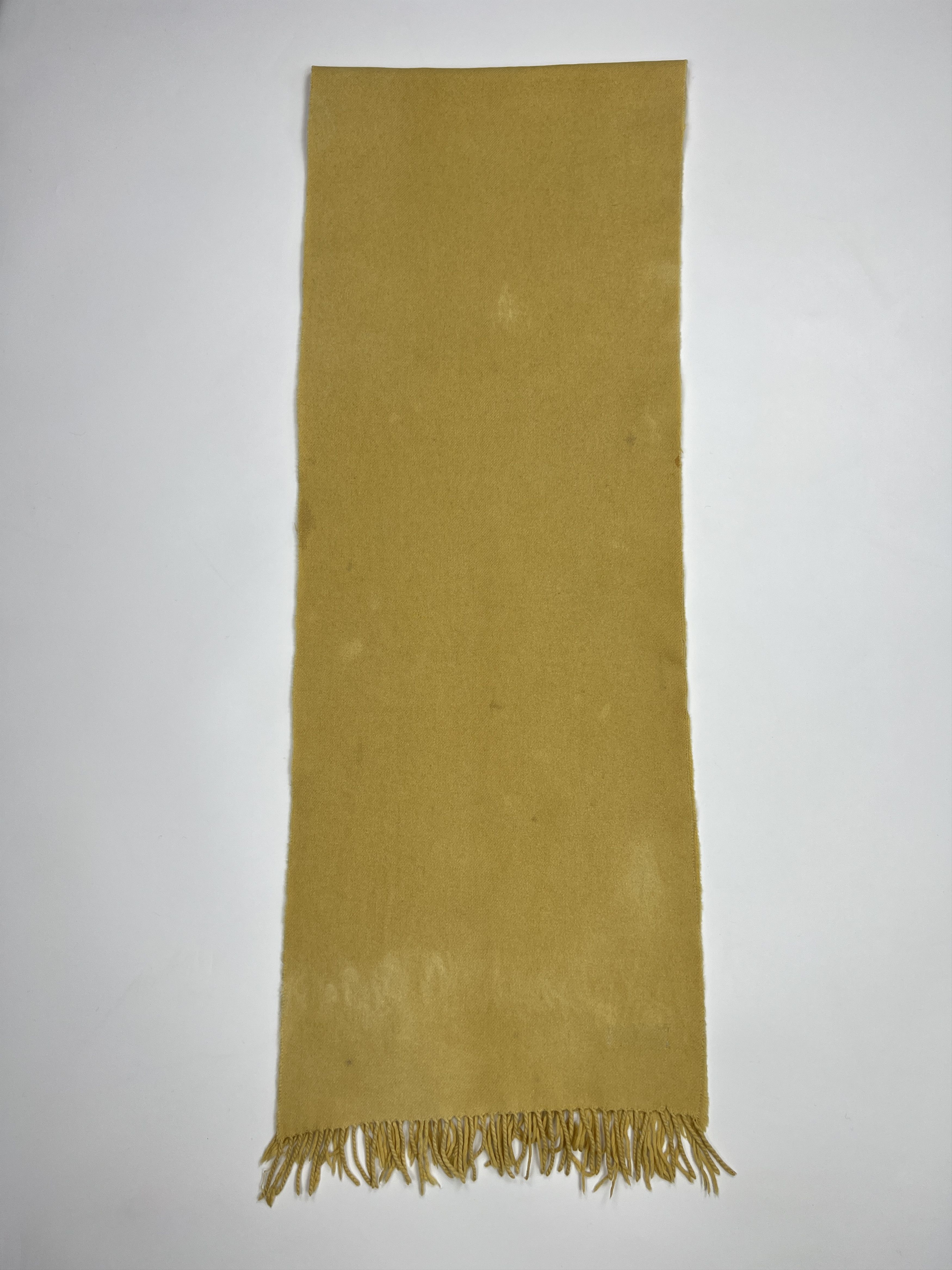 Burberry Vintage Burberry 2M Yellow Cashmere Scarf Embroidered Size ONE SIZE - 7 Thumbnail