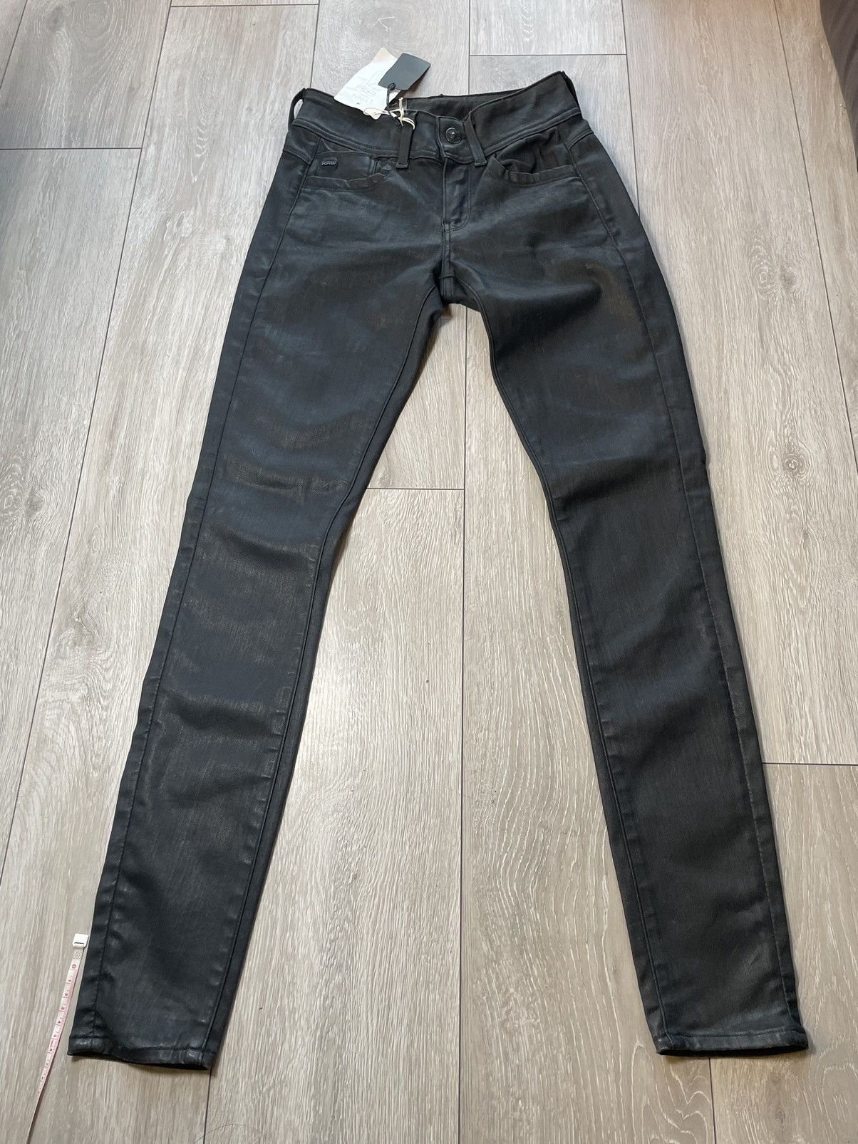 G-Star G-Star RAW New/Tags Black Coated/Waxed Denim Biker Fit Size US 28 / EU 44 - 5 Thumbnail