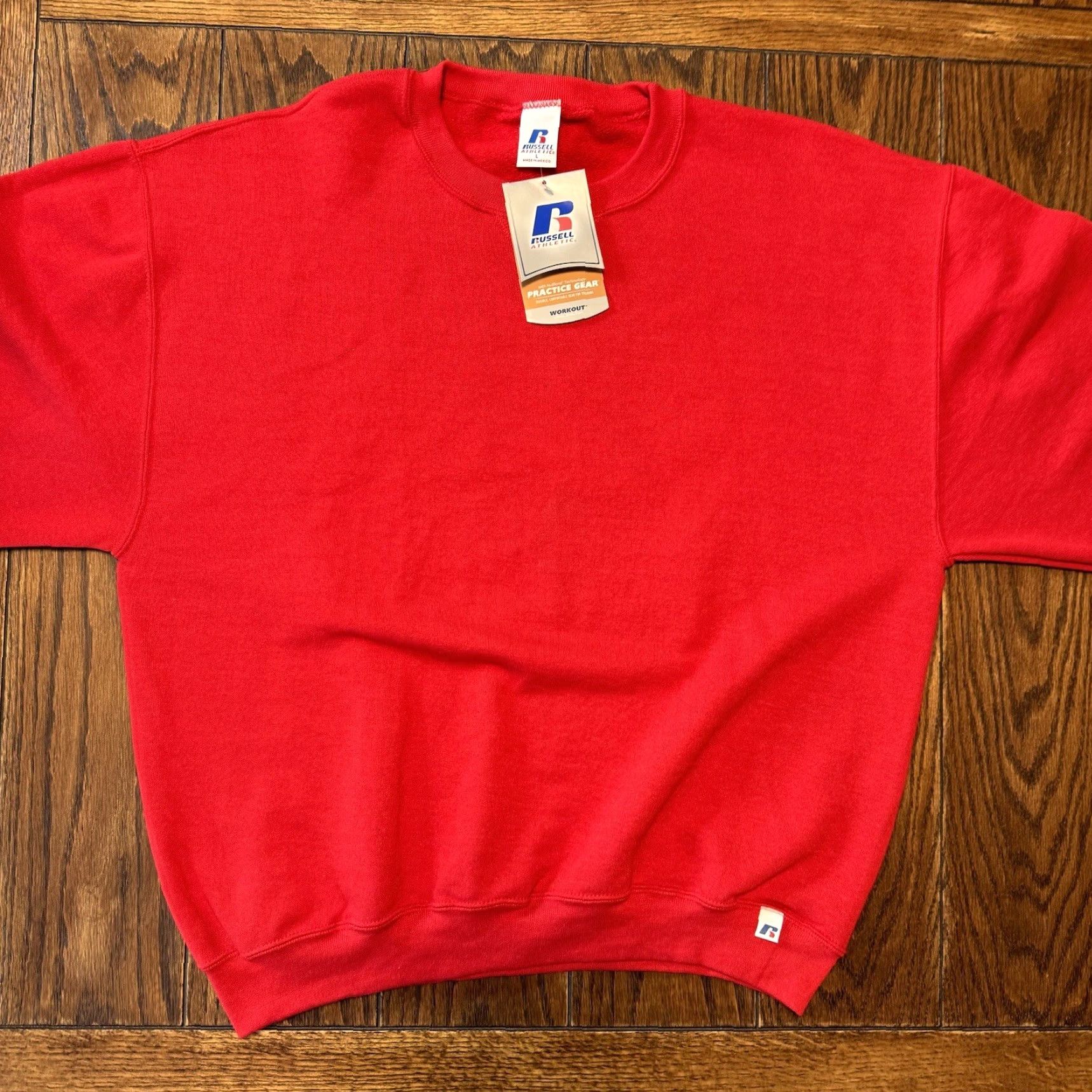 Russell Athletic VINTAGE Russell Athletic Crewneck Sweatshirt Mens Large Red Cotton Polyester Fleece Logo Pullover Shirt 26" Long Size US L / EU 52-54 / 3 - 2 Thumbnail