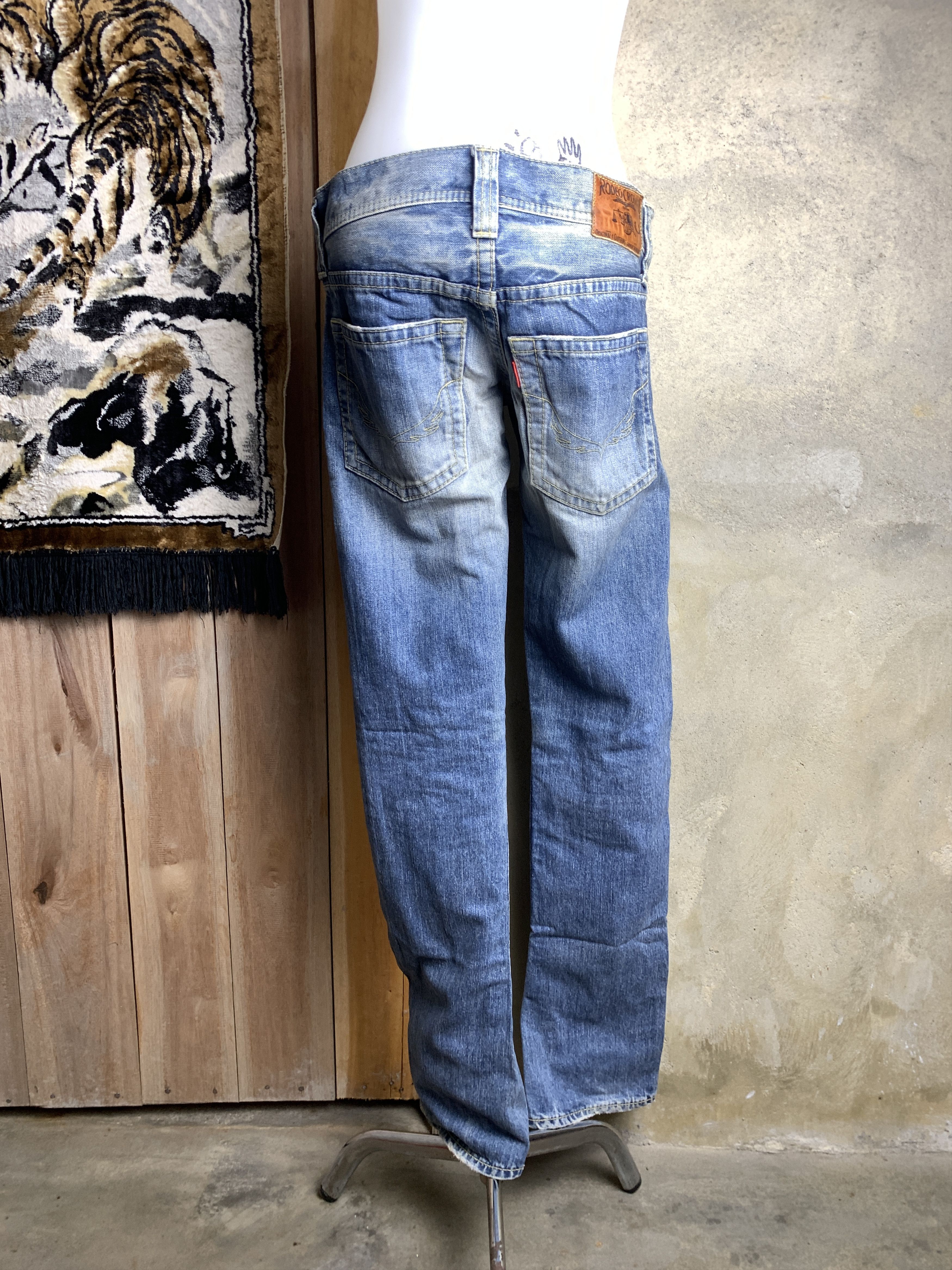 Japanese Brand Rodeo Crowns Washed Blue Lowrise Engineered Jeans (31) Size 31" - 3 Thumbnail