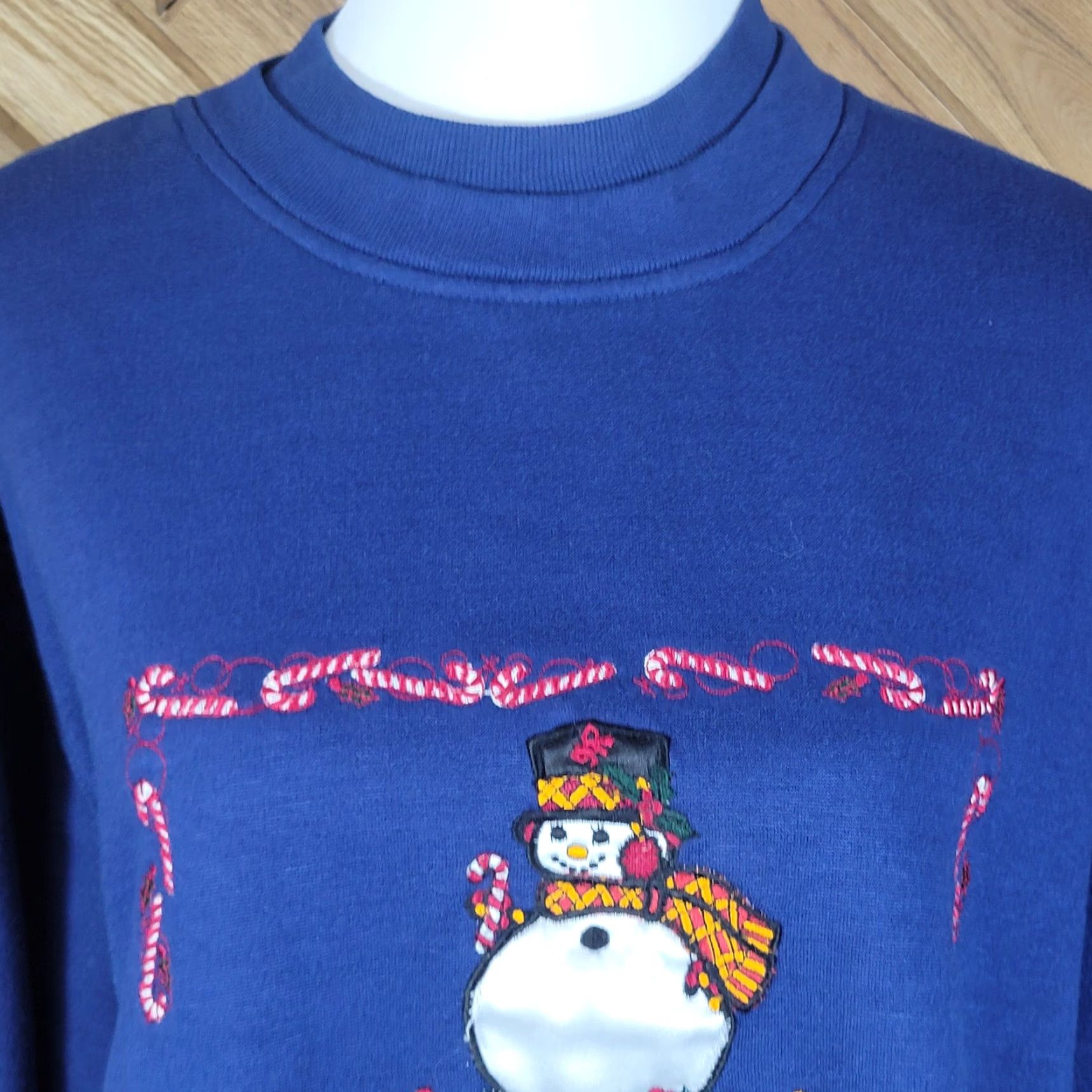 Vintage Nutcracker Womens Plus Size Embroidered Christmas Pullover Sweater Blue Size 2X Size XXL / US 16-18 / IT 52-54 - 3 Thumbnail