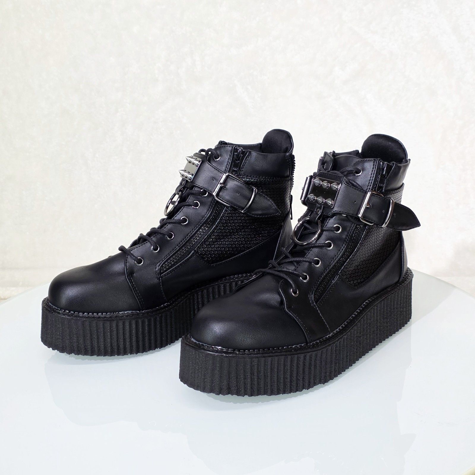 Demonia Cult DEMONIA V-Creeper 566 Goth Punk Ankle High Top Platform Cree Size US 10 / EU 43 - 2 Thumbnail