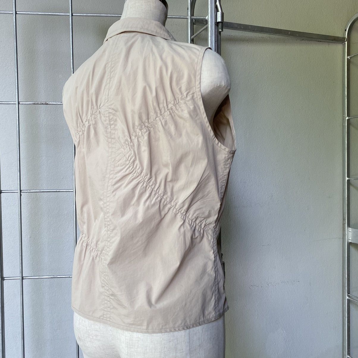 EVEX by KRIZIA Light Brown Ruched Zip Vest