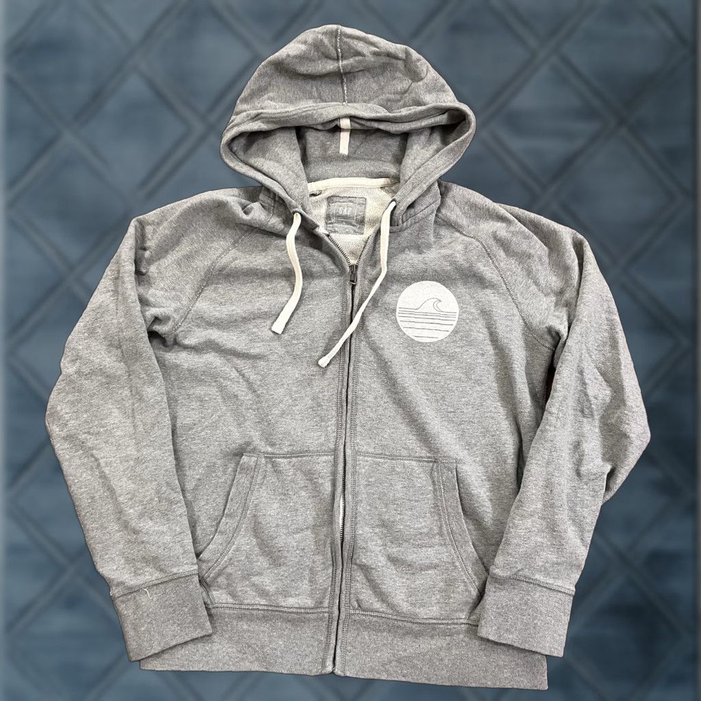 Gap GAP Sweatshirt Hoodie Mens Large Gray Full Zip Surf Local Fleece Long Sleeve Size US L / EU 52-54 / 3 - 1 Thumbnail
