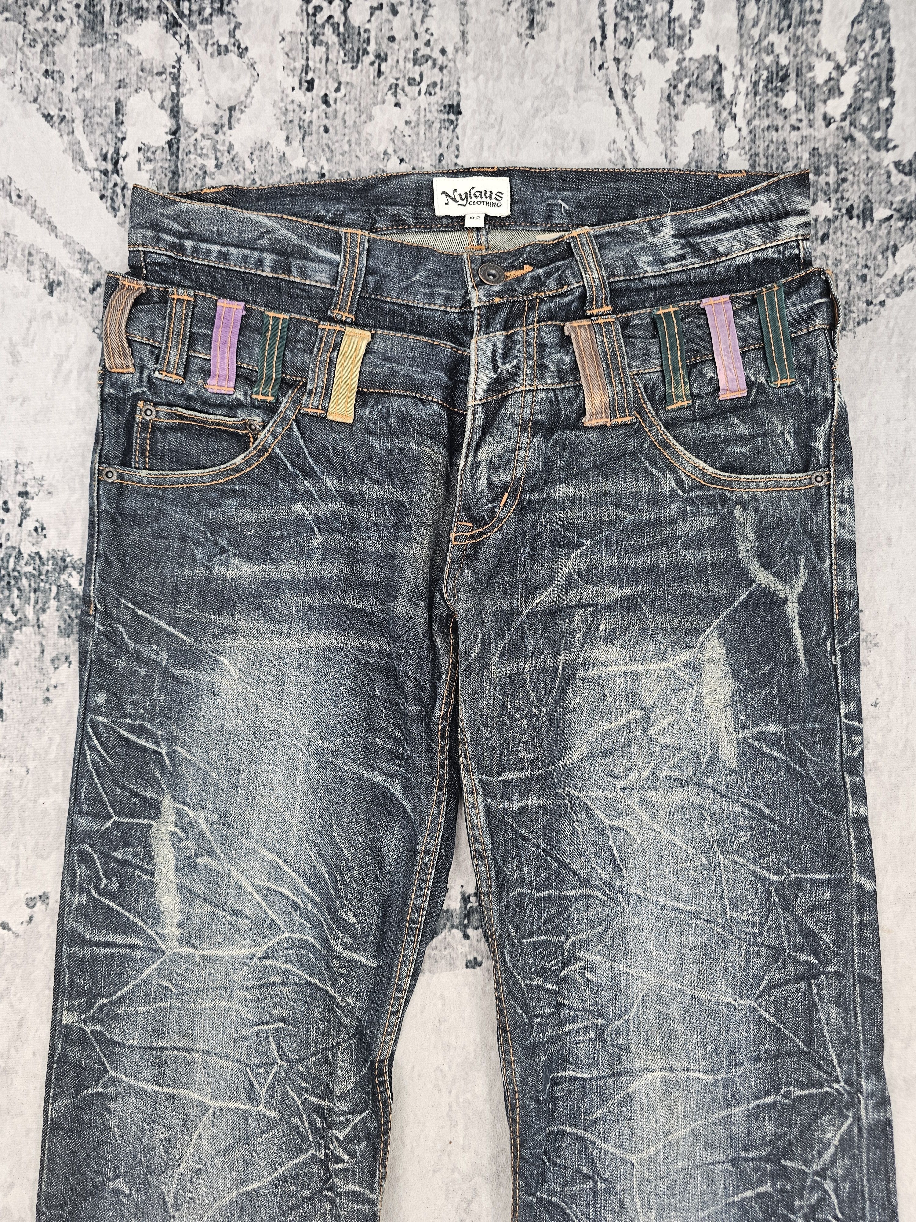 Japanese Brand NYLAUS CLOTHING Double Waist Punk Jeans JB0247 Size 32x31 Size US 32 / EU 48 - 5 Thumbnail