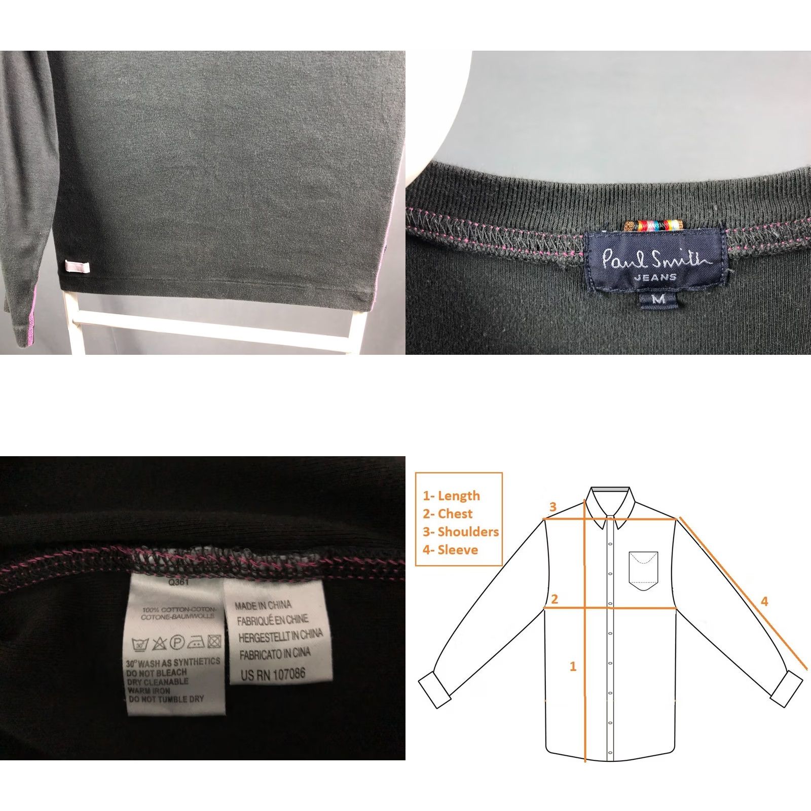 Paul Smith Paul Smith Pullover Mens M Black Jumper Cotton Men Size Size US M / EU 48-50 / 2 - 8 Thumbnail