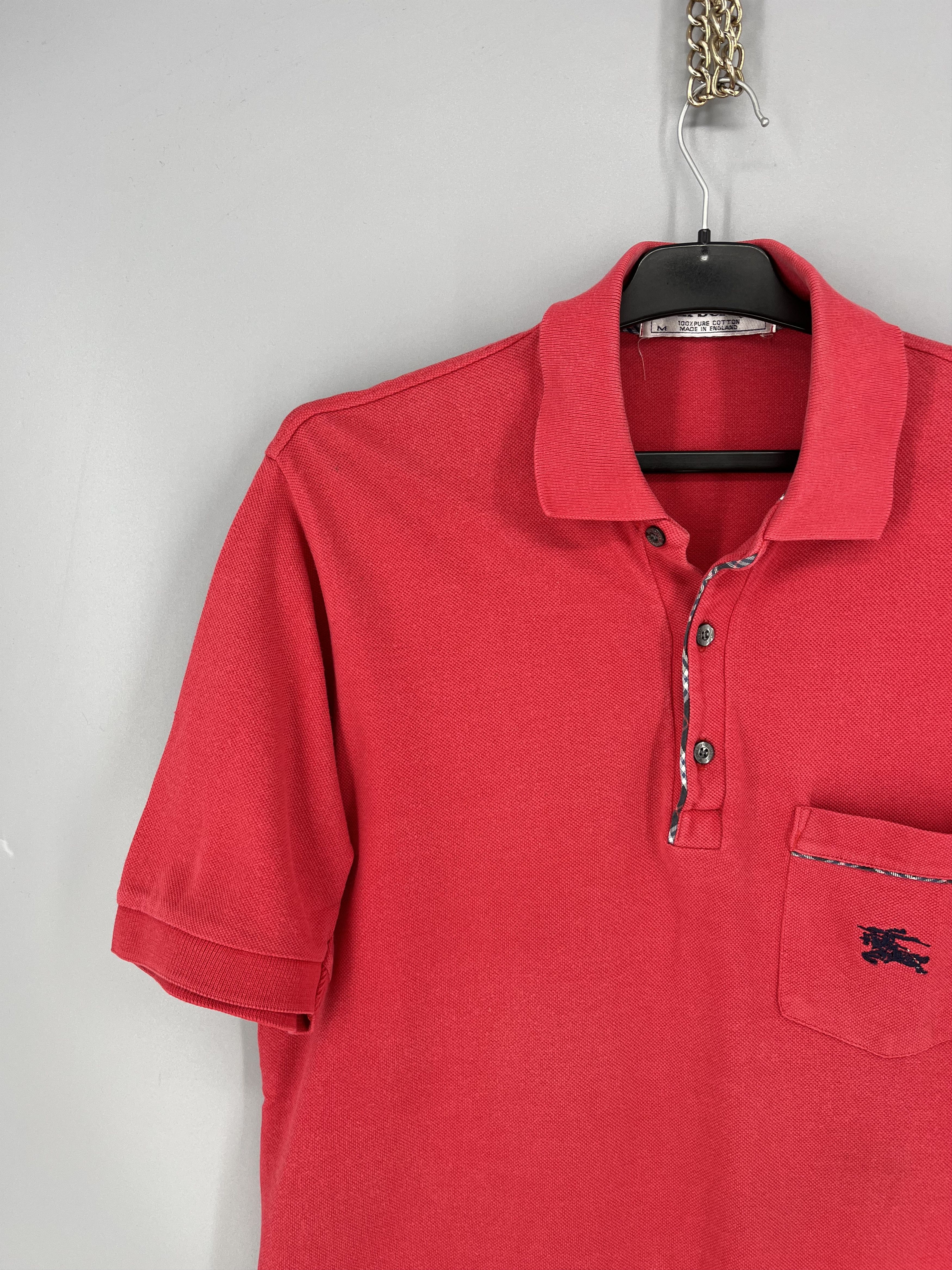 Burberry Vintage Burberry Red Polo T-Shirt Size US M / EU 48-50 / 2 - 4 Thumbnail