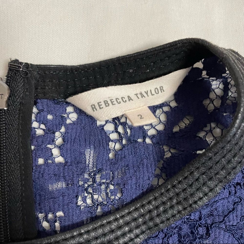 Rebecca Taylor Rebecca Taylor Sleeveless Lace Insert Silk Blue Top Size 2 Size XS / US 0-2 / IT 36-38 - 7 Thumbnail