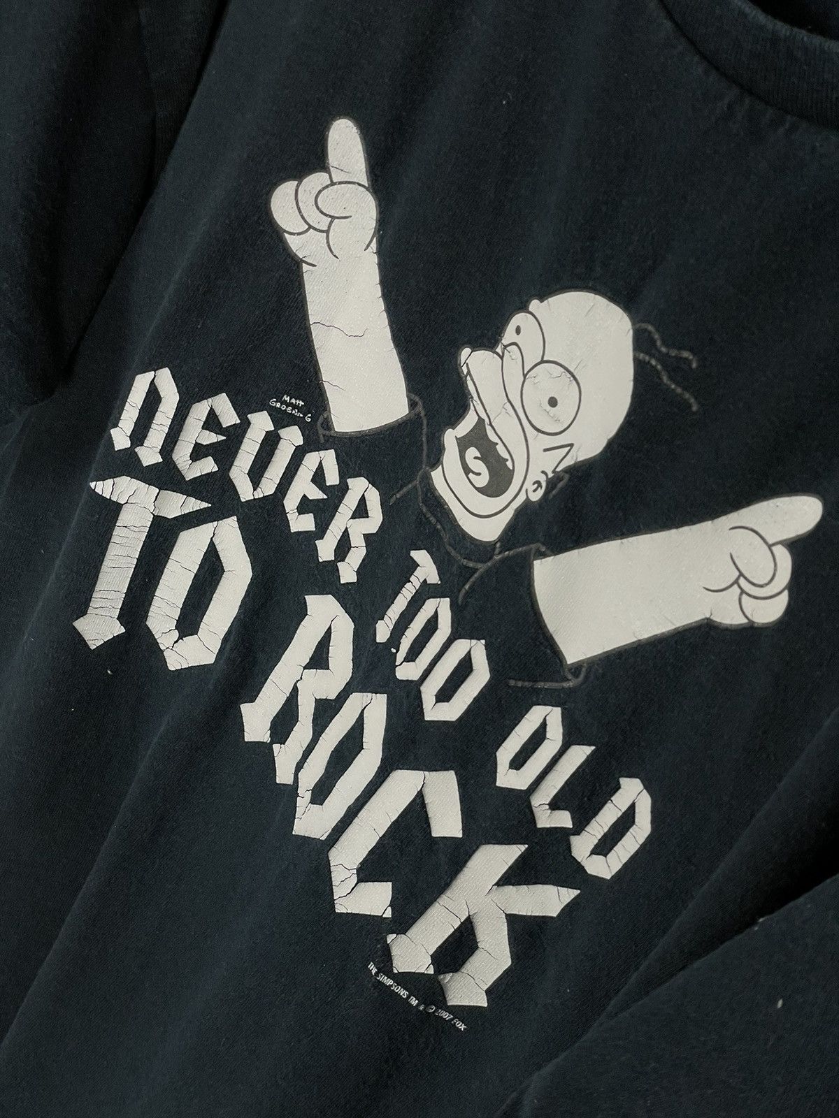 The Simpsons × Vintage Vintage Homer Simpson Never Too Old To Rock faded t shirt Size US XL / EU 56 / 4 - 7 Thumbnail