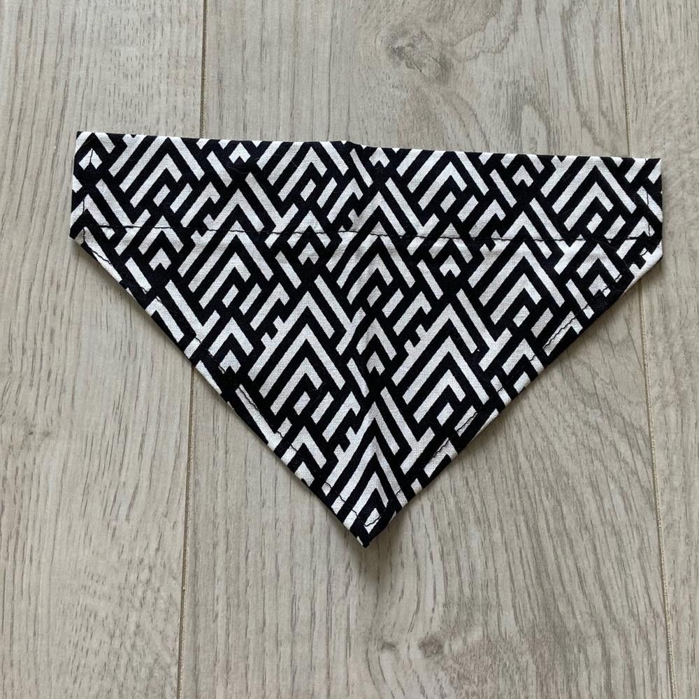 Designer Black and White Dog Bandana Size ONE SIZE - 1 Thumbnail