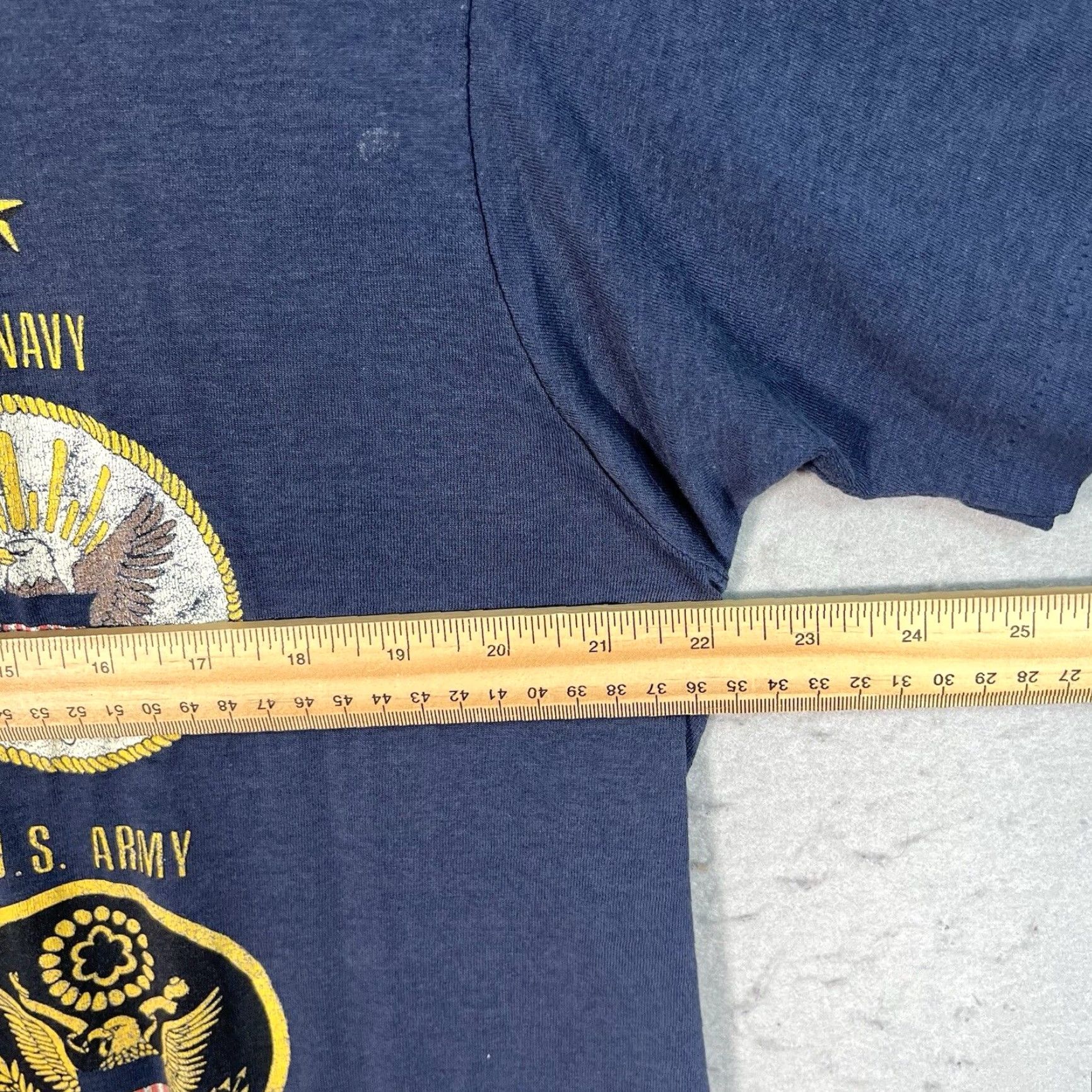 Vintage VINTAGE Support Our Troops Shirt Adult Large Blue Air Force Navy Army 90s Mens Size US L / EU 52-54 / 3 - 2 Thumbnail