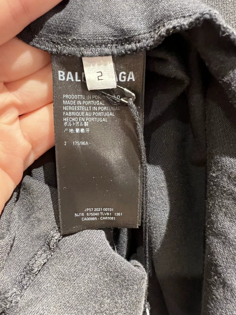 Balenciaga Balenciaga Washed gray long-sleeved T-shirt with yellow le Size US M / EU 48-50 / 2 - 4 Thumbnail