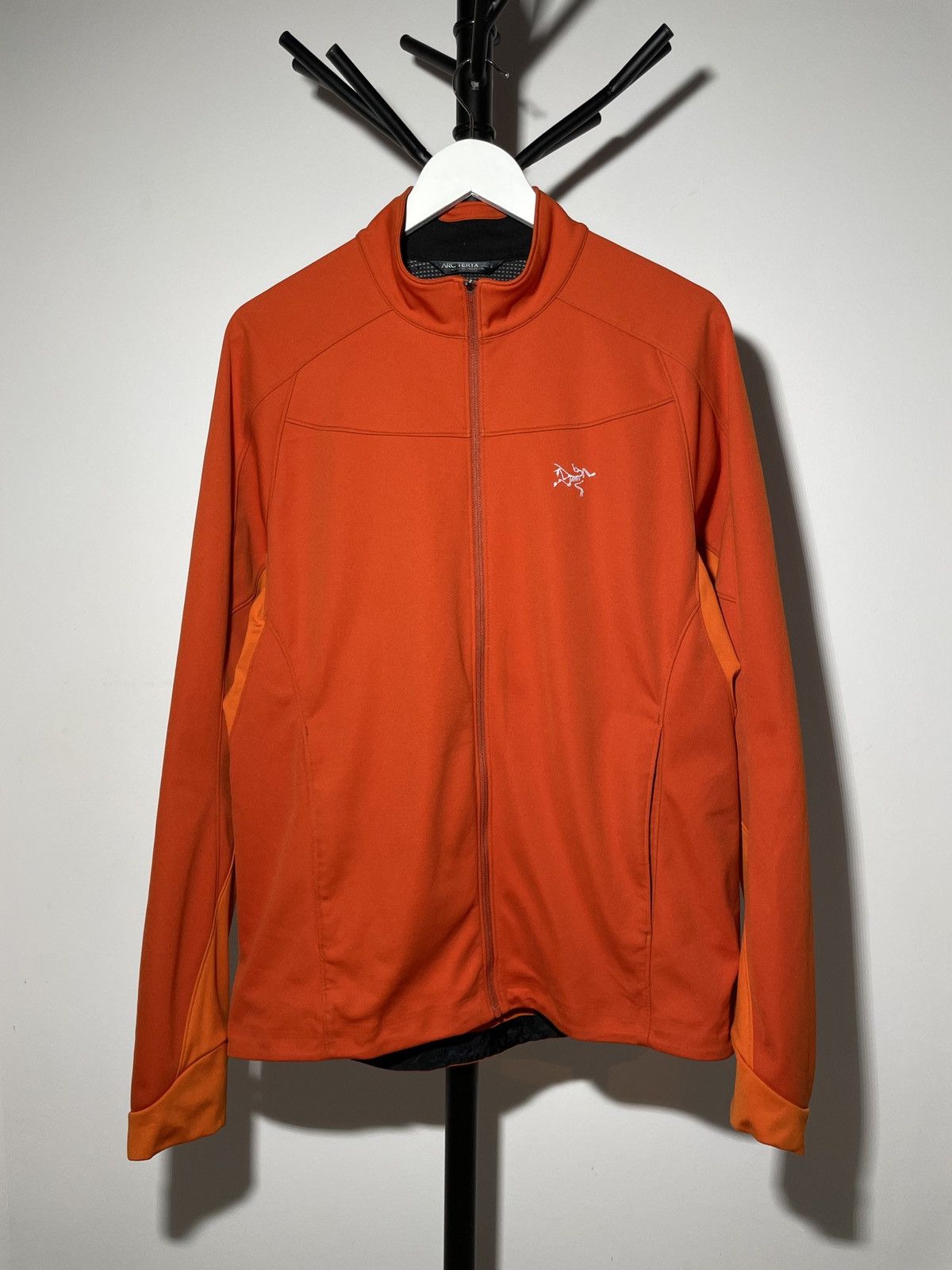 image of Arcteryx Windstopper Running Zip Jacket in Orange, Men's (Size Large)