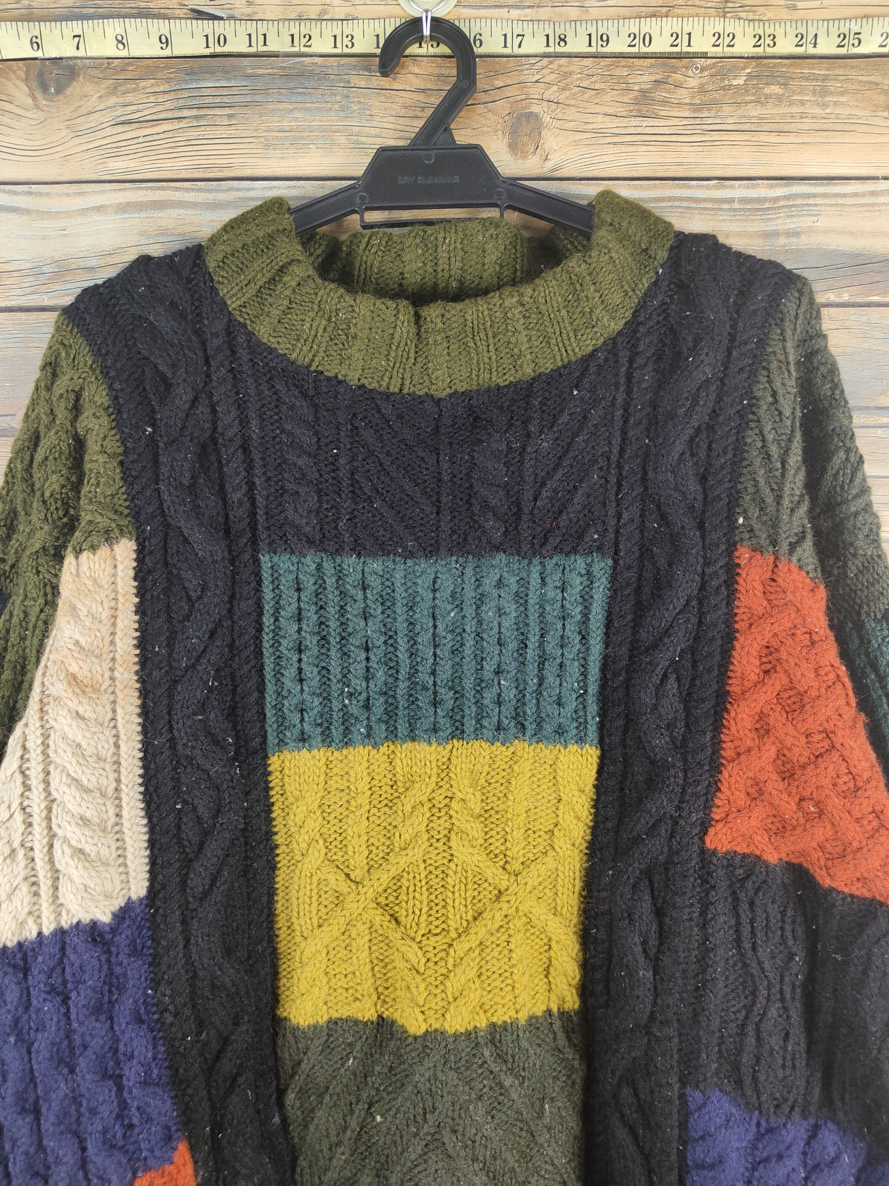 Vintage DL Zio Black Olive patchwork Knitwear Sweaters #2803T Size US M / EU 48-50 / 2 - 2 Thumbnail