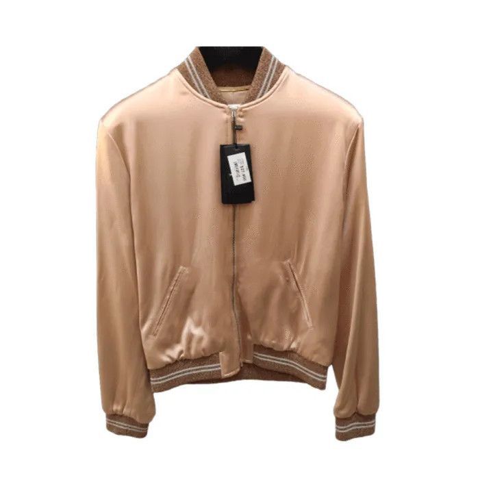 Saint Laurent Paris Saint Laurent Pink Striped Baseball Jacket -2507 Size S / US 4 / IT 40 - 2 Thumbnail