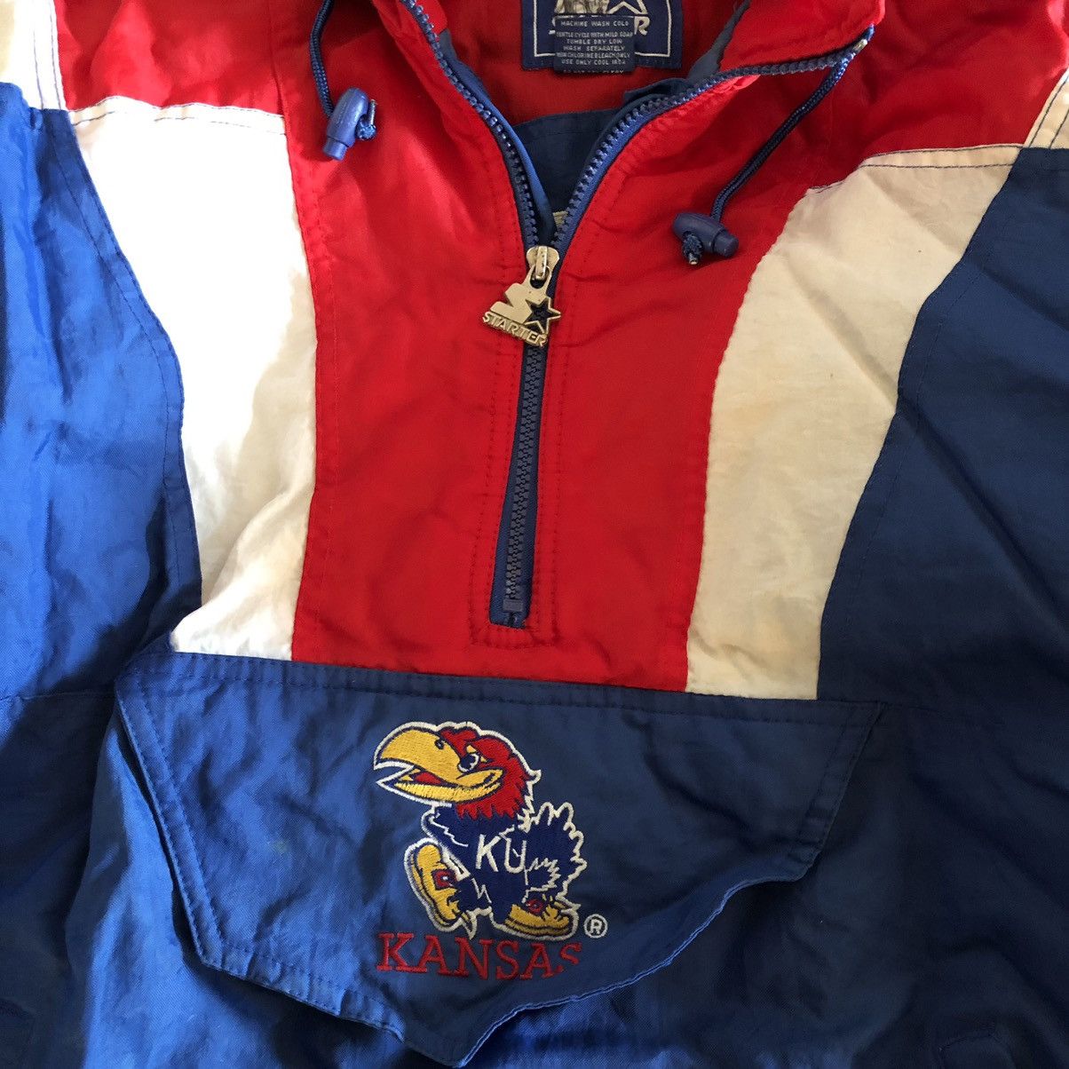 NCAA × Starter × Vintage Starter anorak Kansas Jayhawks 90s puffer jacket Size US XL / EU 56 / 4 - 4 Thumbnail